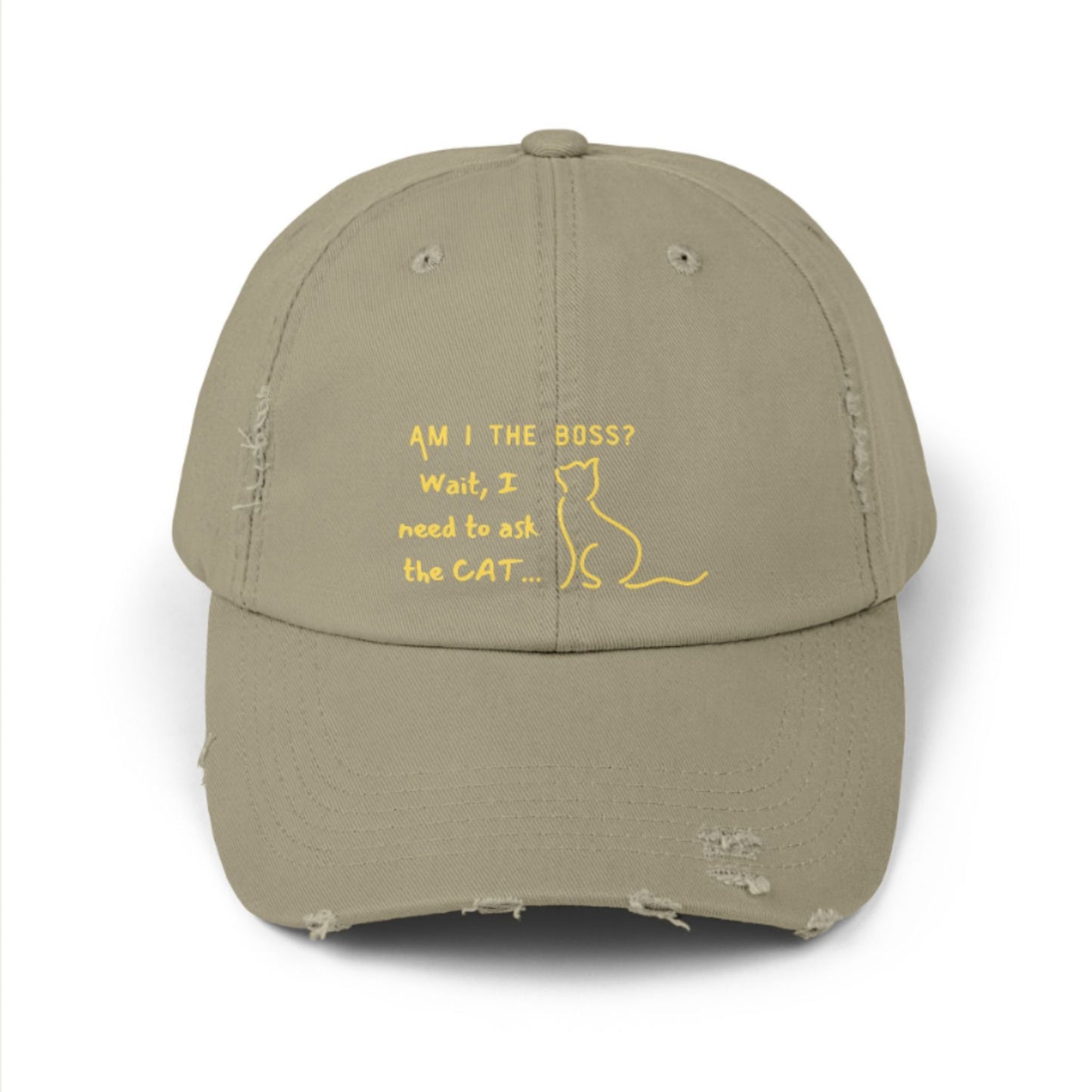 Funny Cat Lover Distressed Baseball Cap