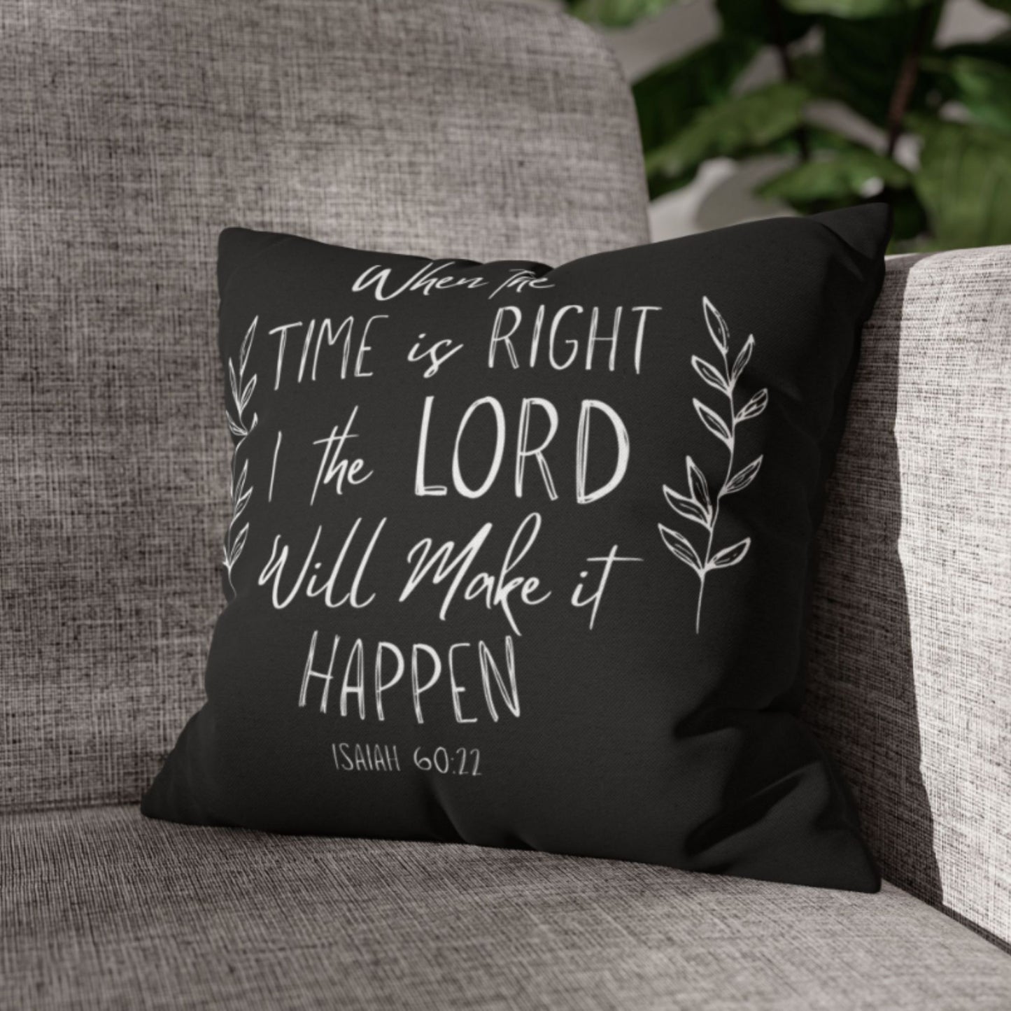 Isaiah 60:22 Cushion Cover – Inspirational Bible Verse Home Decor