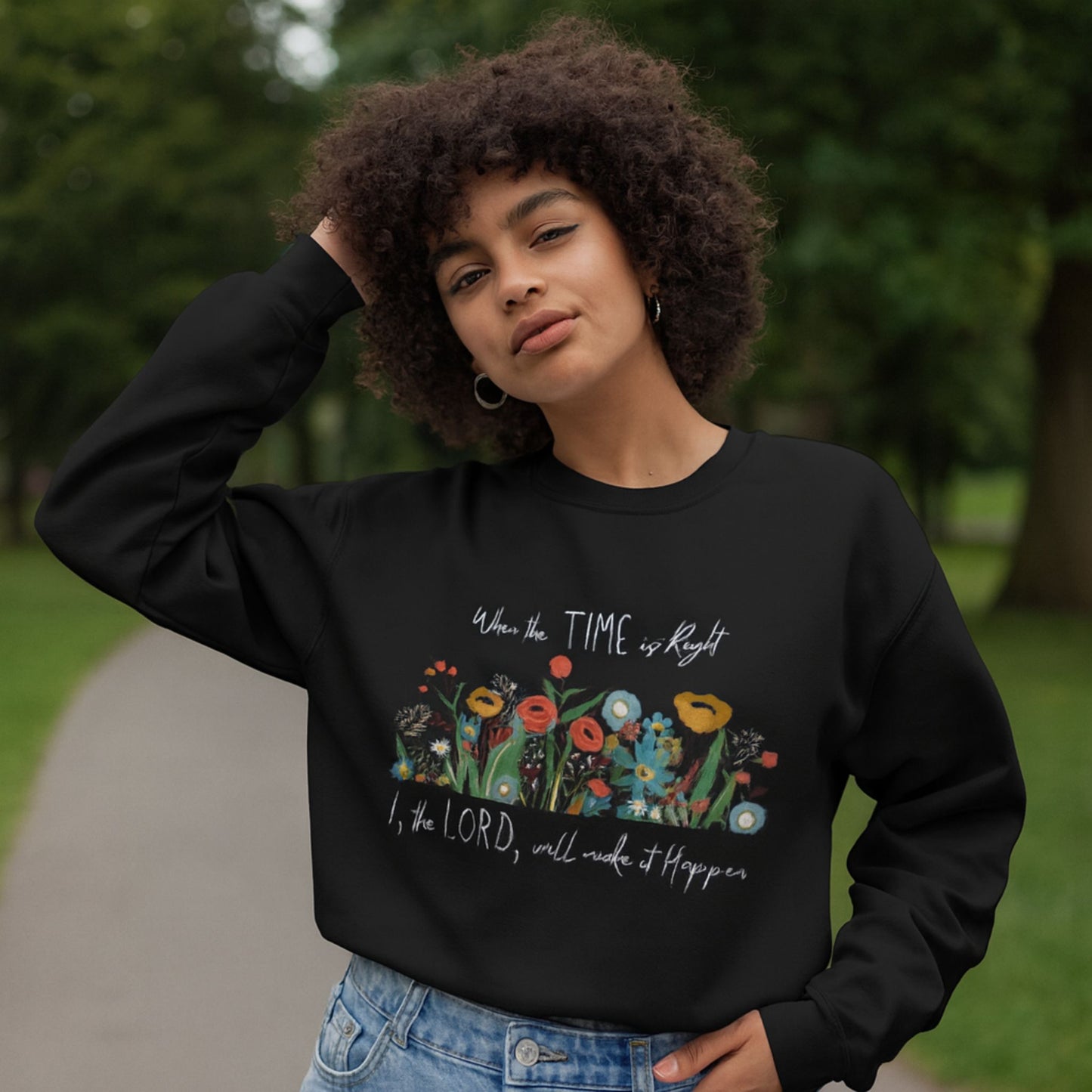 Floral Inspirational Woman Christian Sweatshirt | Cozy Spring Gift for Her