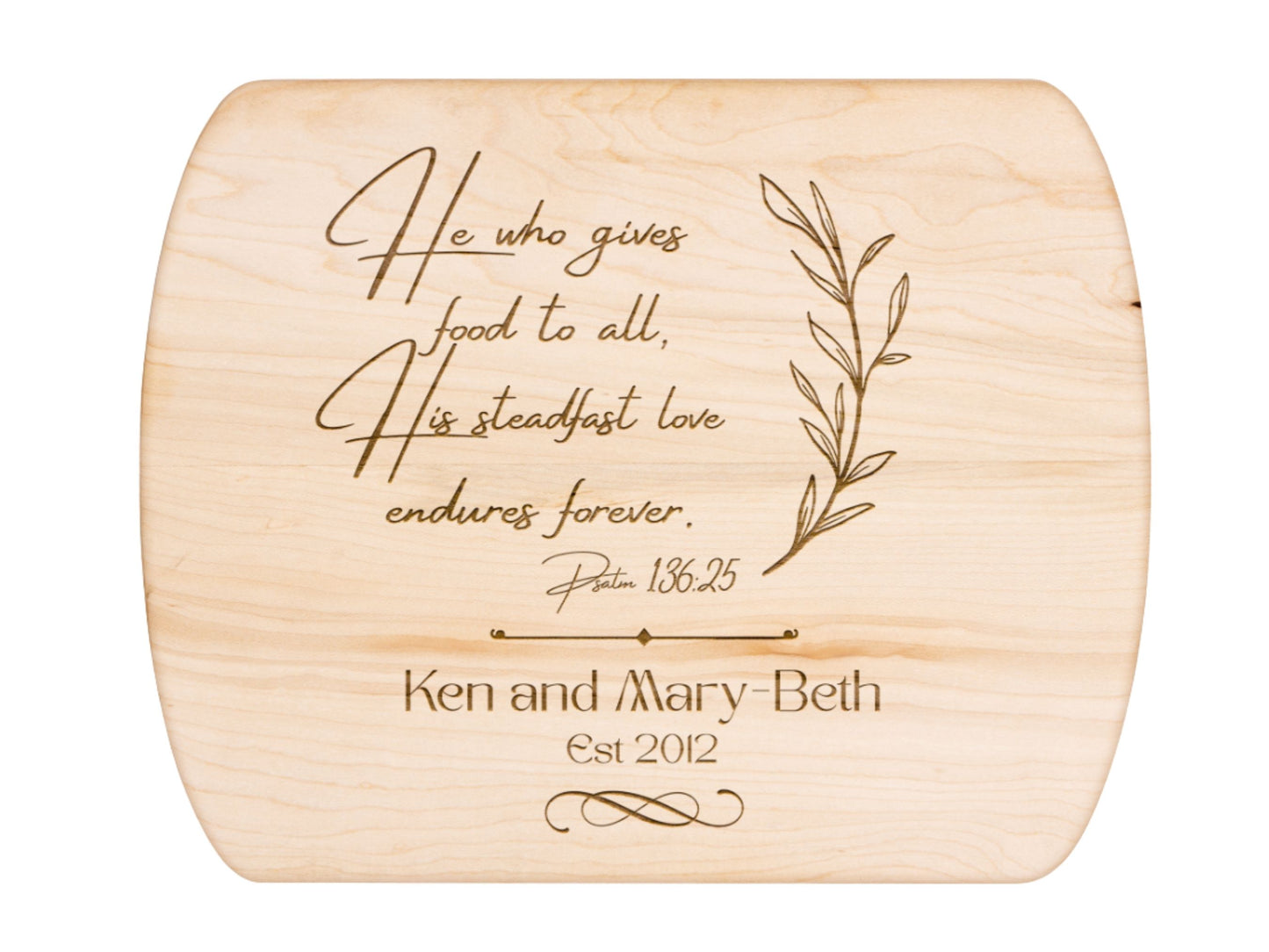 Personalized Christian Cutting Board- Custom Family Name Faith-Based Kitchen Decor