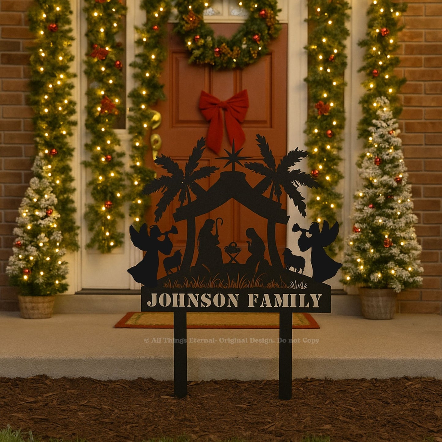 Personalized Nativity Metal Yard Sign | Custom Christmas Decor