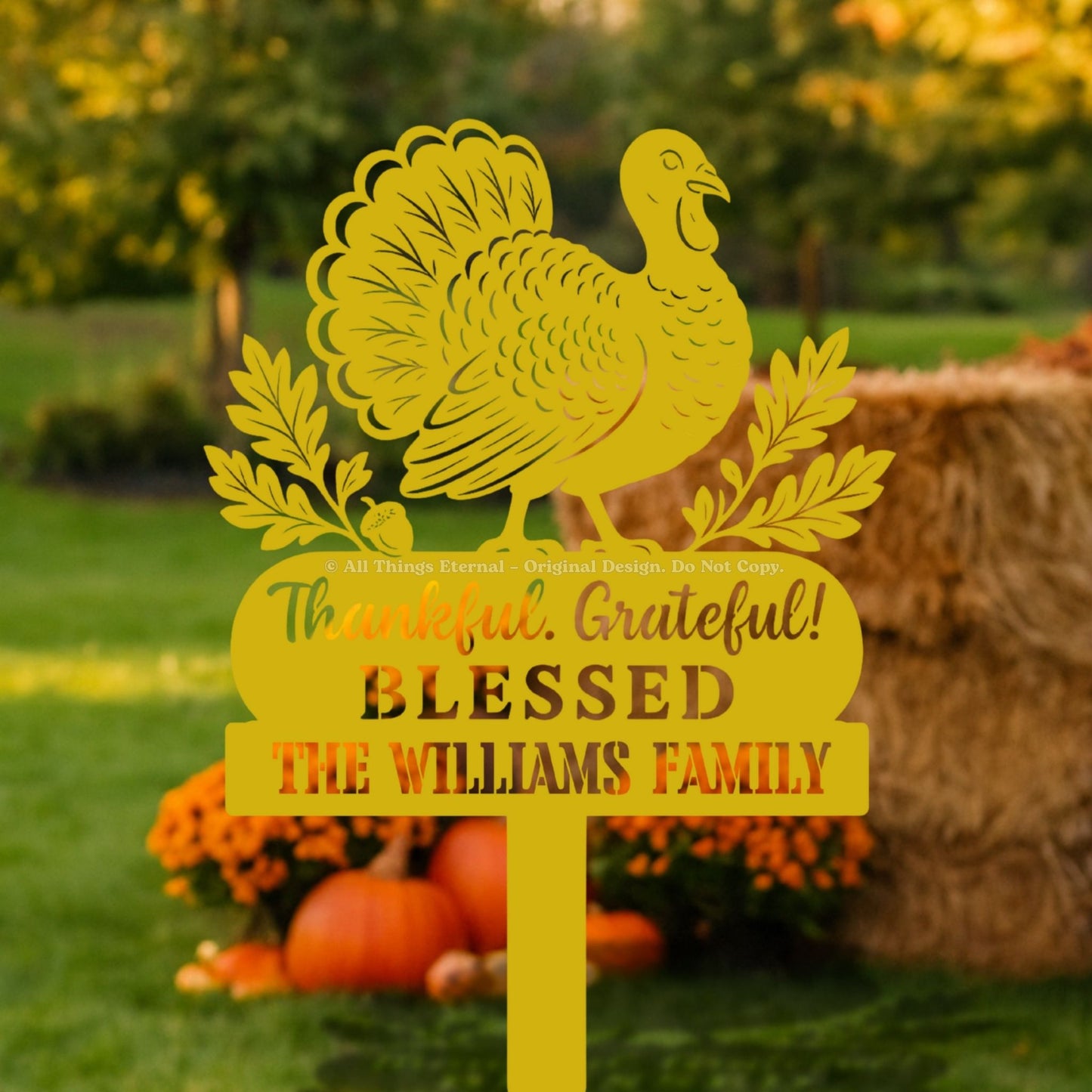 Custom Thanksgiving Garden Sign- Holiday Porch Decoration
