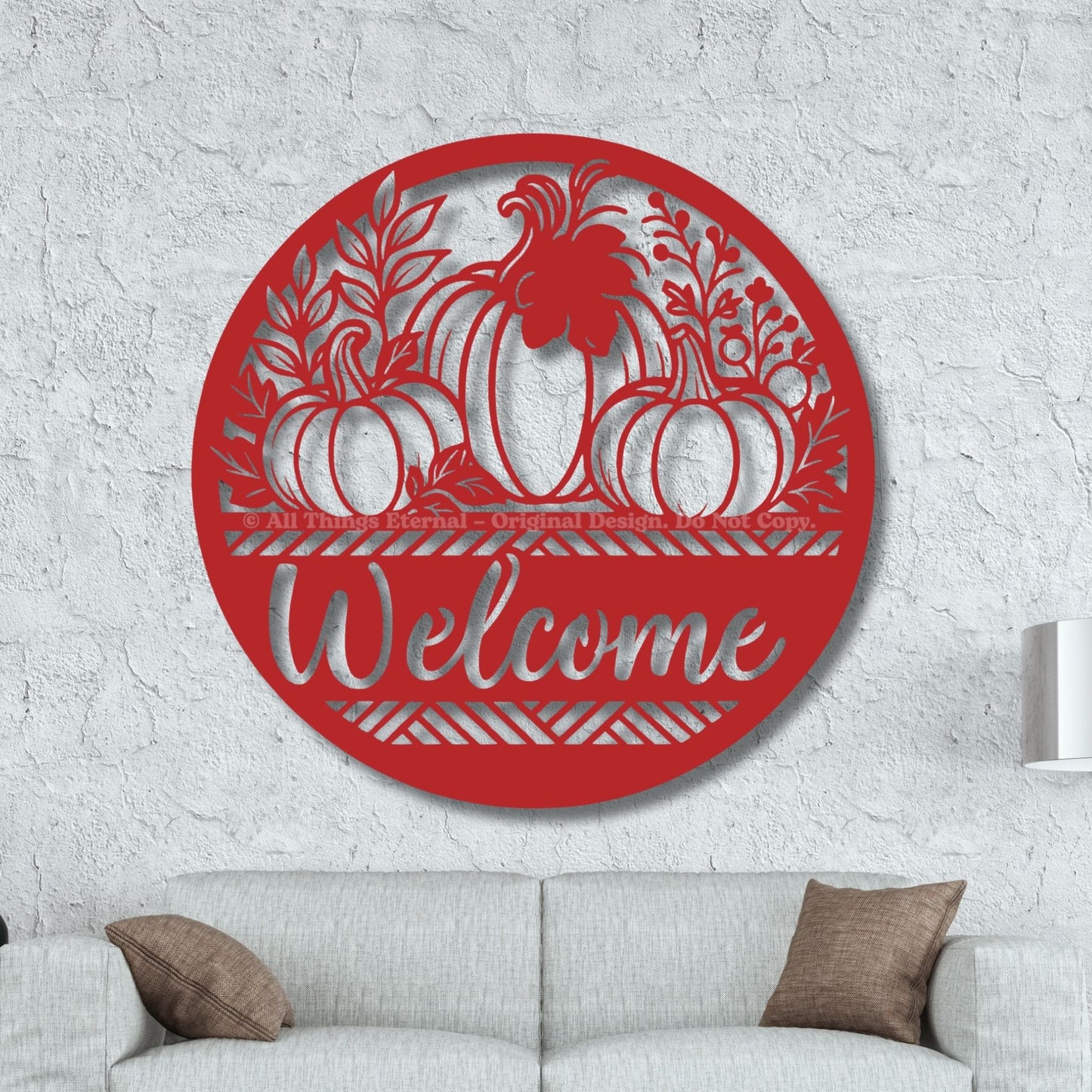 Personalized Pumpkin Welcome Metal Sign