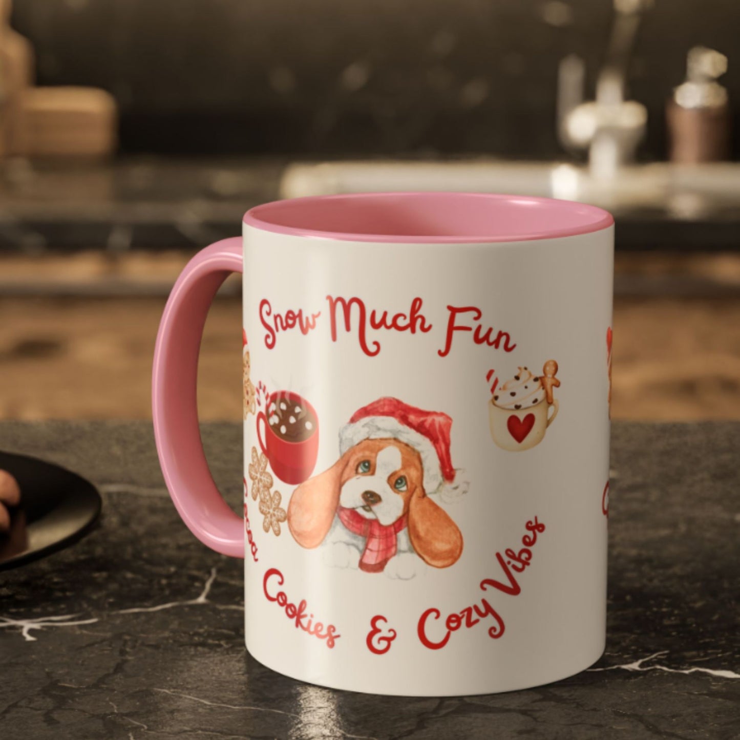 Snow Much Fun Holiday Mug | Festive Two-Tone Christmas Coffee Cup