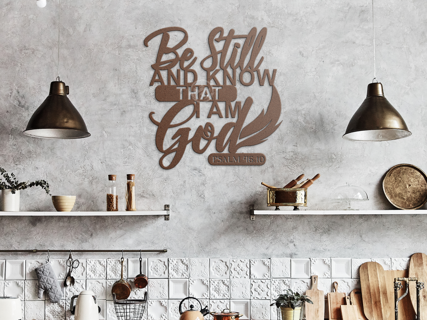 Be Still & Know Metal Wall Art - Psalm 46:10 Christian Decor Sign
