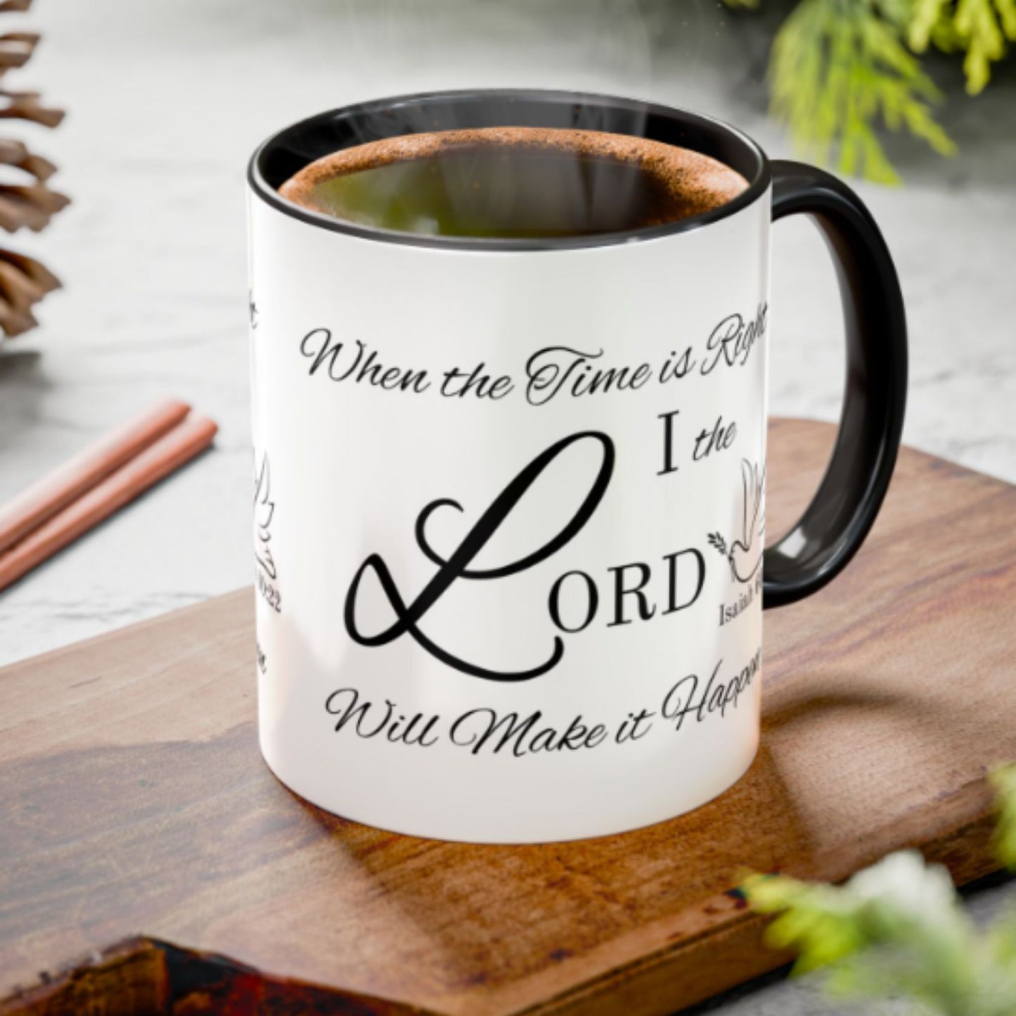 Christian Two-Tone Coffee Mug – Isaiah 60:22 Bible Verse Gift