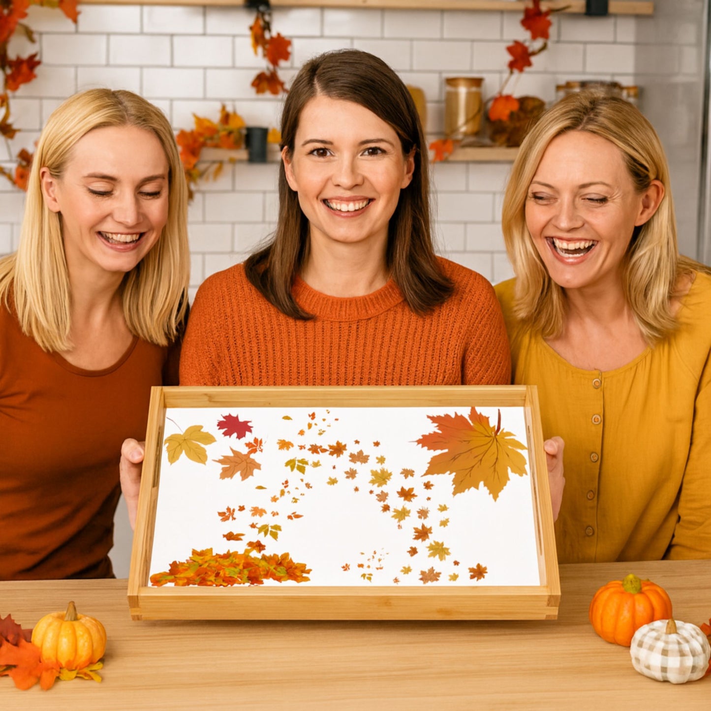 Autumn-Themed Serving Tray – Fall Decor, Thanksgiving Platter, Holiday Gift