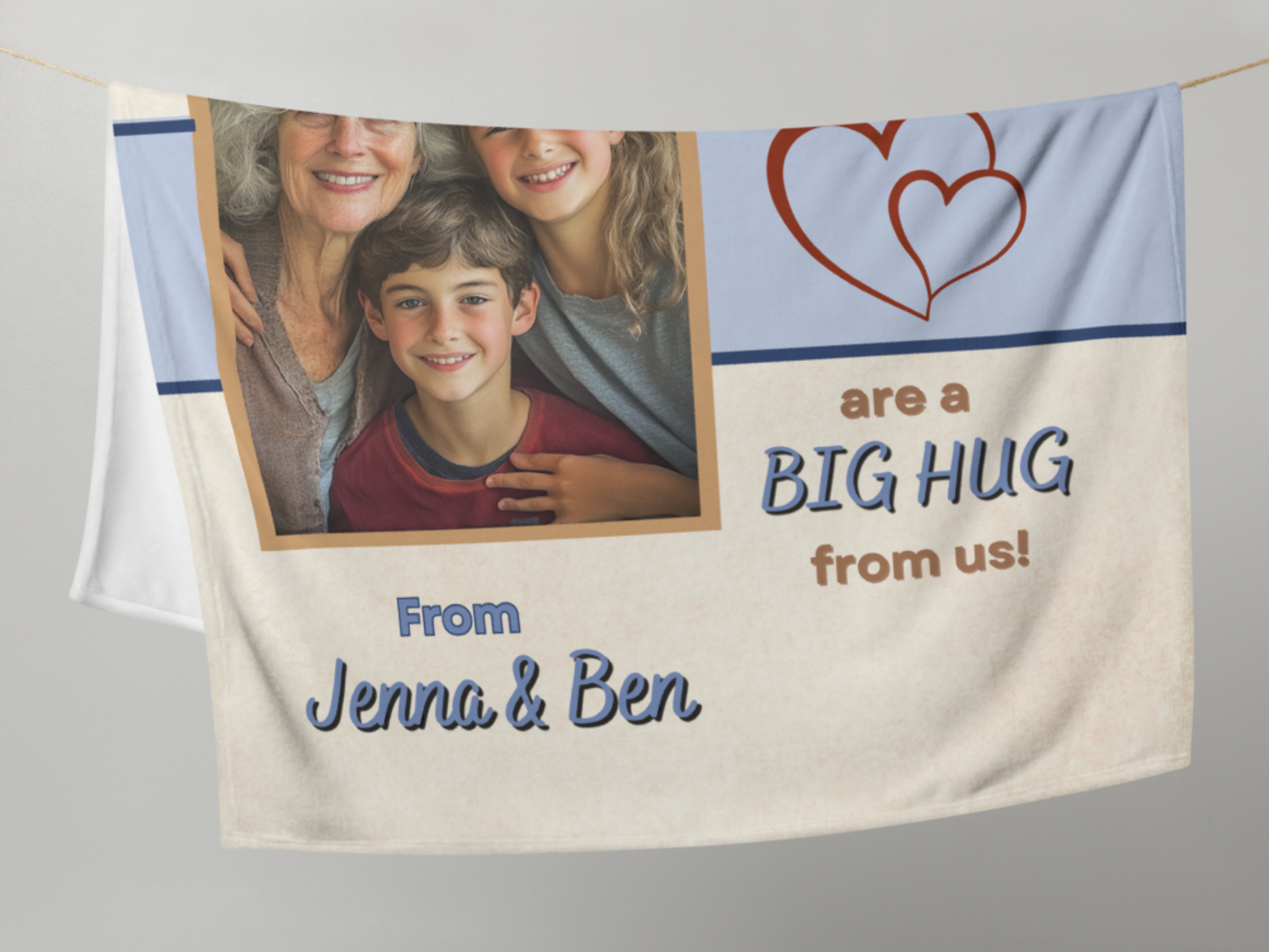 Custom Photo Blanket-Personalized Gift for Grandma