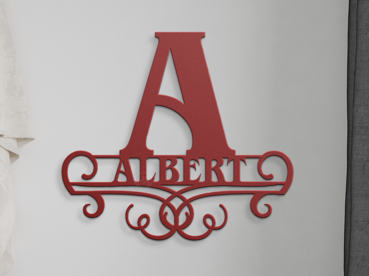 Personalized Family Name Monogram Metal Sign - Custom Wall Art