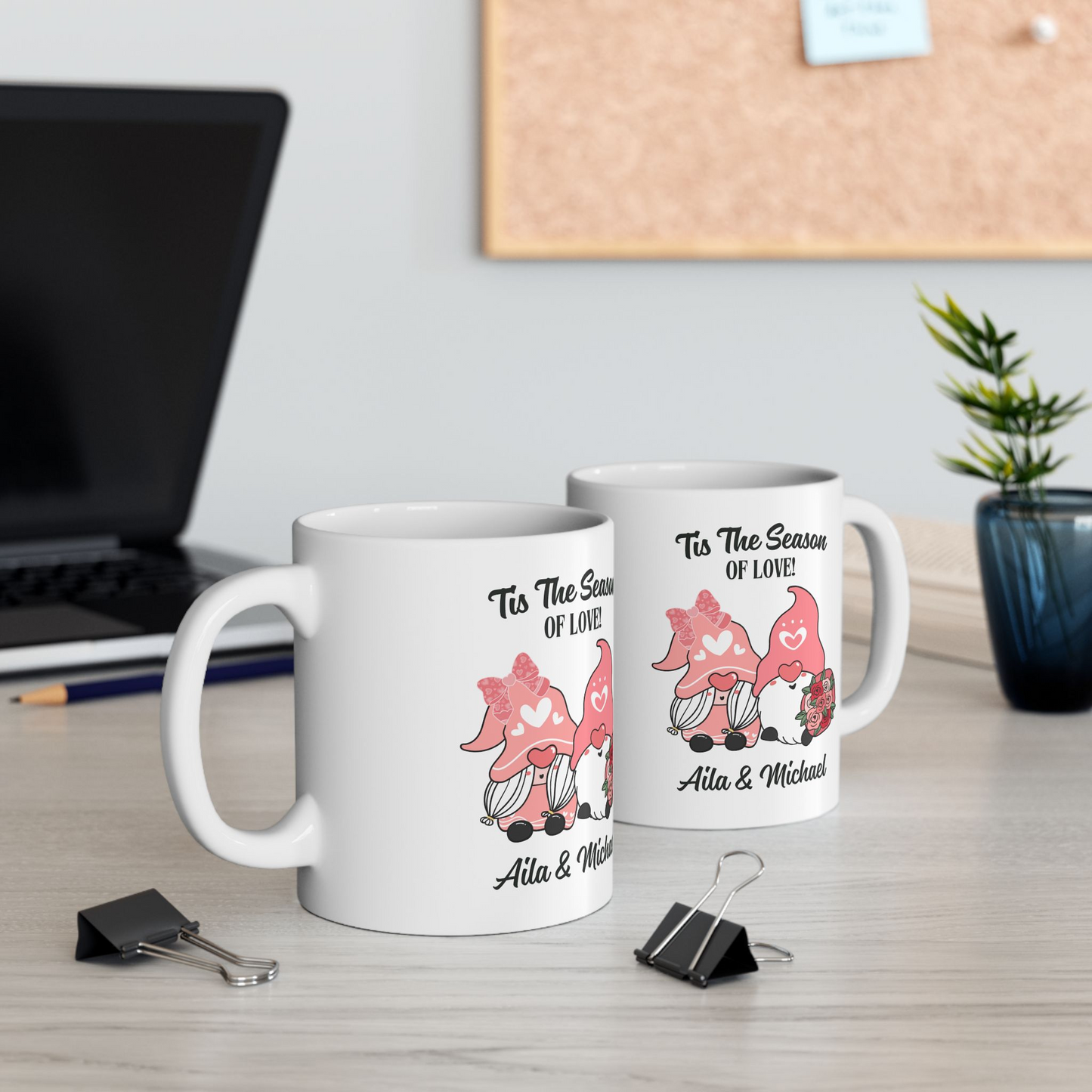 Personalized Gnome Couple Mug 11oz – Cute Custom Coffee Cup Gift