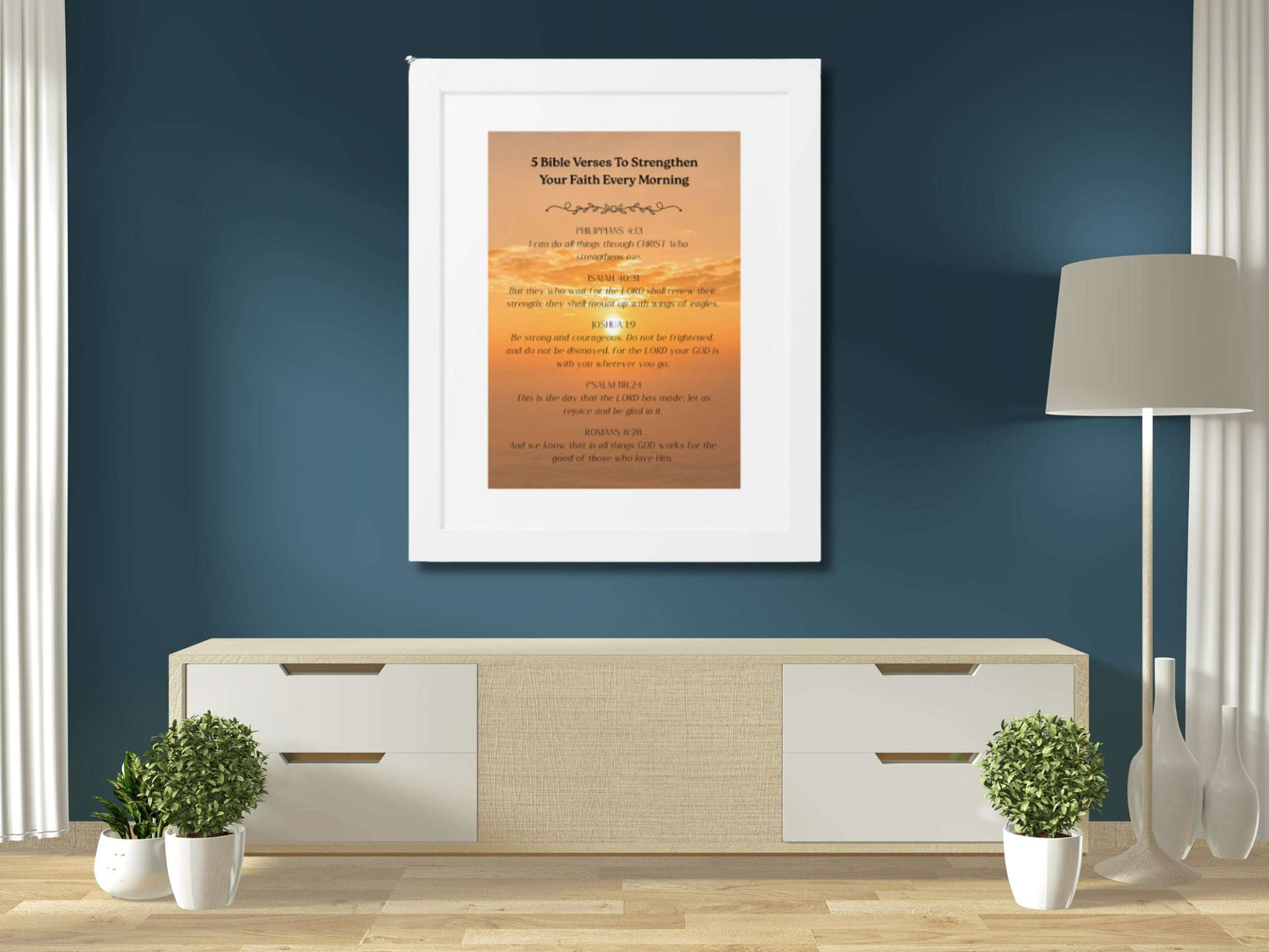 Christian Wall Art with Frame Included- Scripture Home Decor