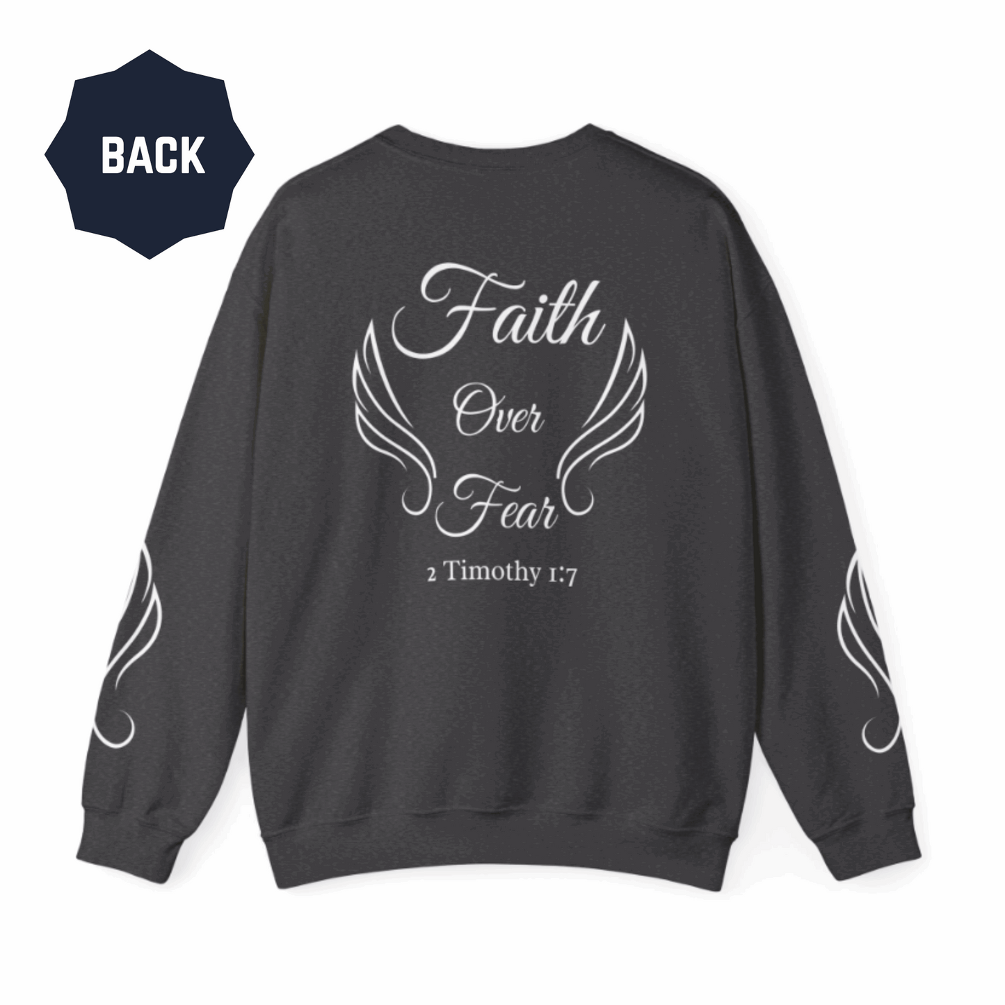 Christian Sweatshirt for Women – Faith Over Fear Inspirational Crewneck