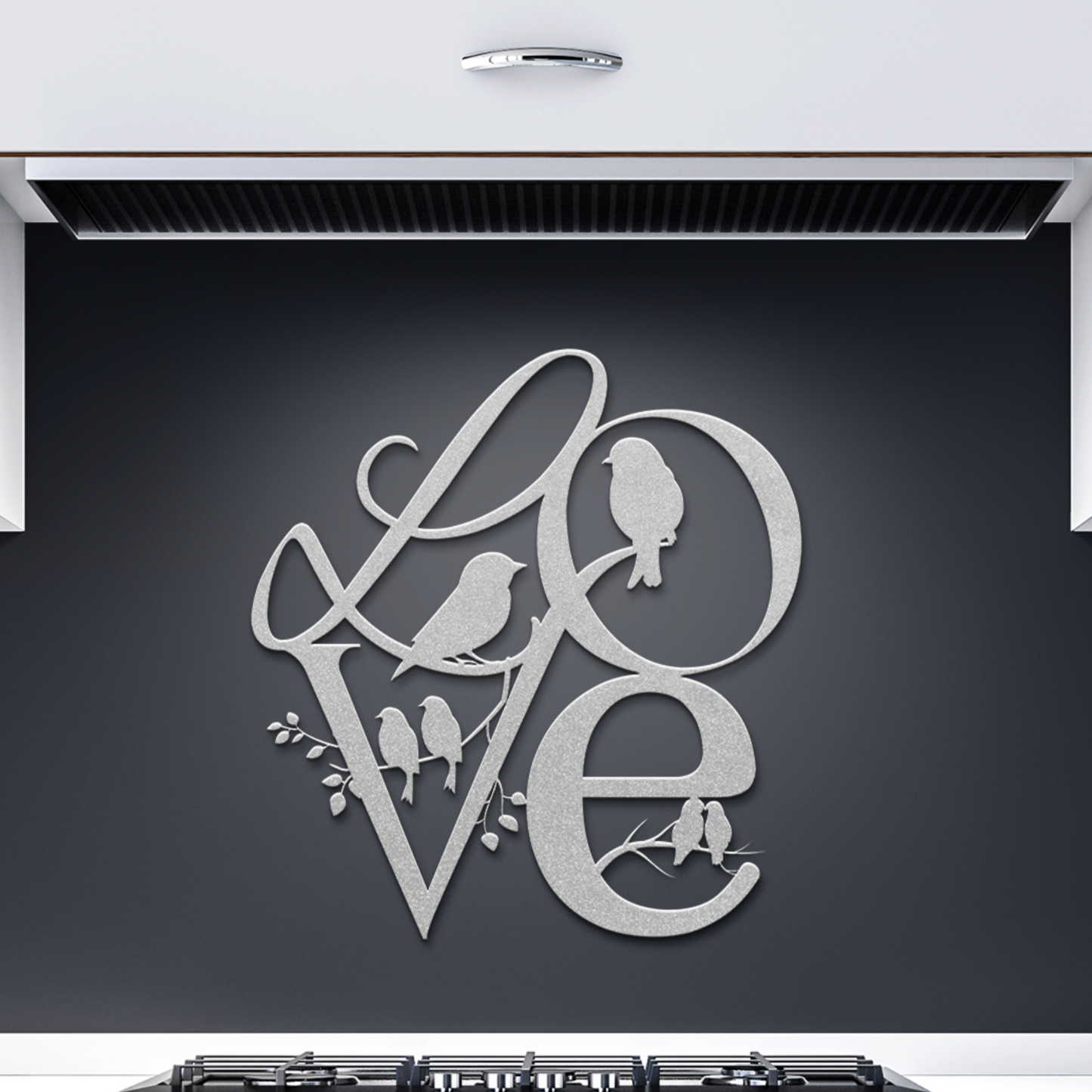Love Birds Metal Wall Art - Romantic Valentine's Day Gift for Couples
