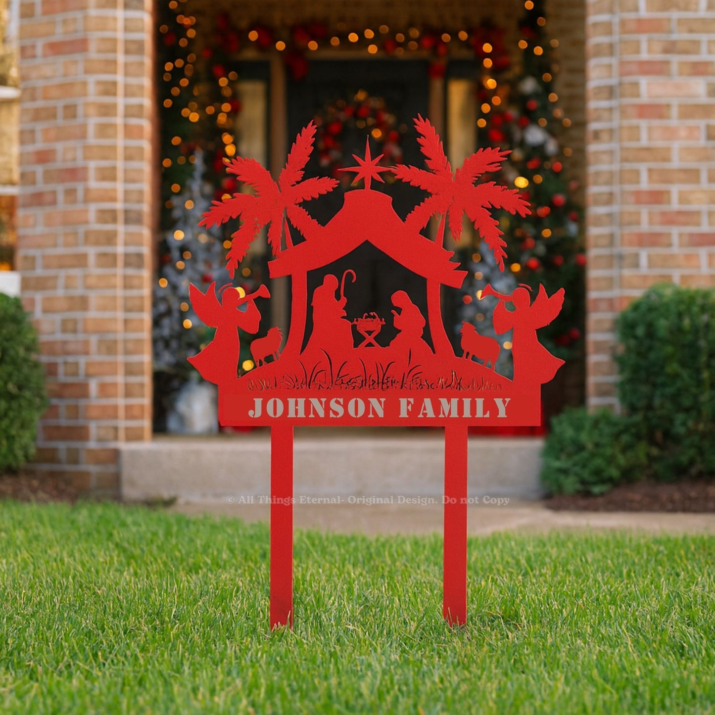 Personalized Nativity Metal Yard Sign | Custom Christmas Decor