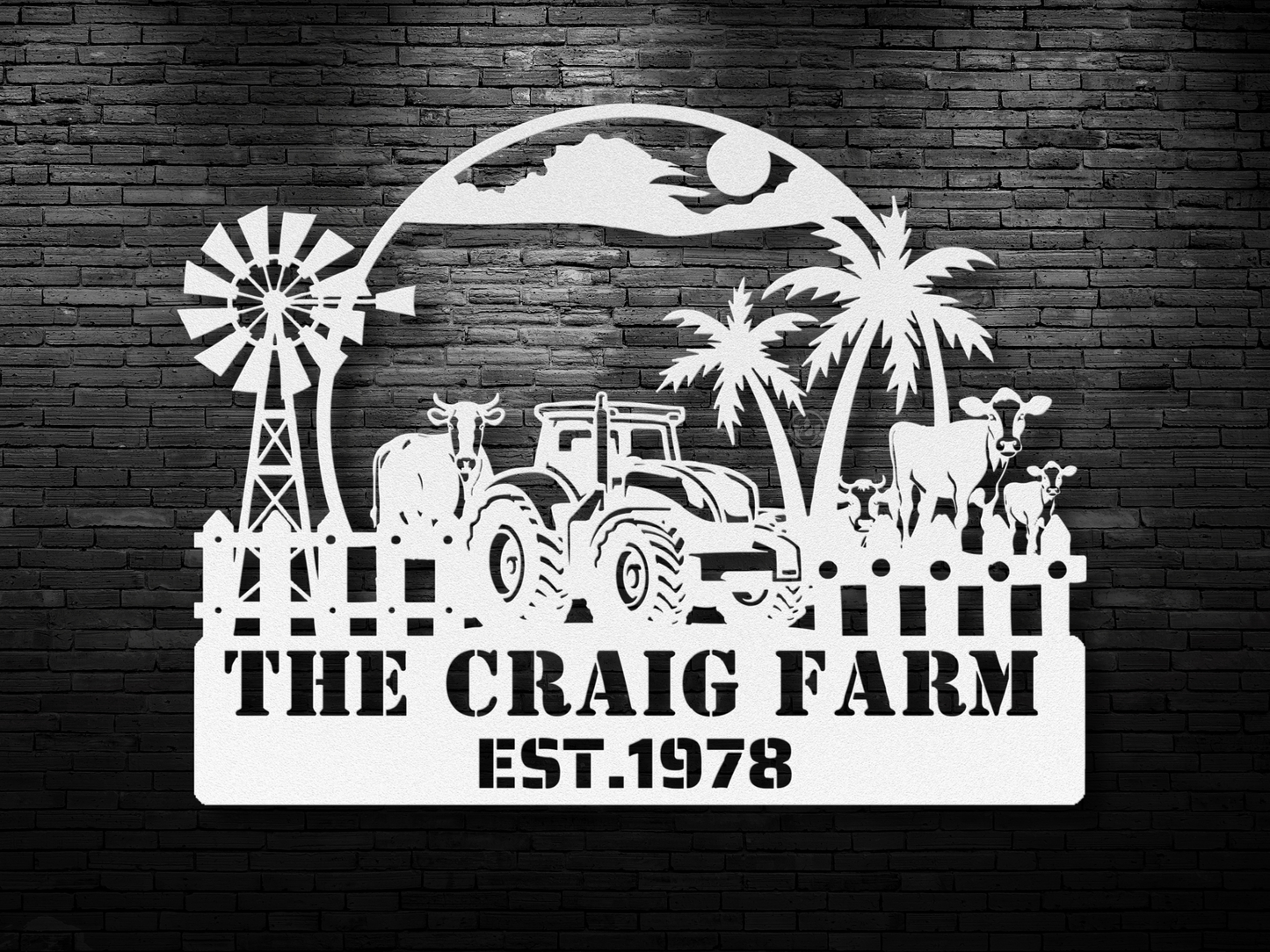 Personalized Farmhouse Metal Sign - Rustic Charm for Your Home