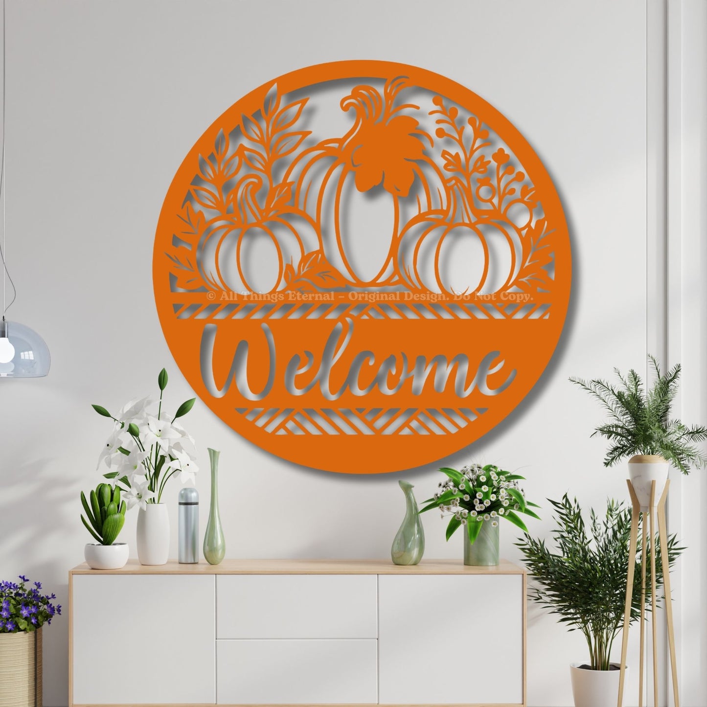 Personalized Pumpkin Welcome Metal Sign