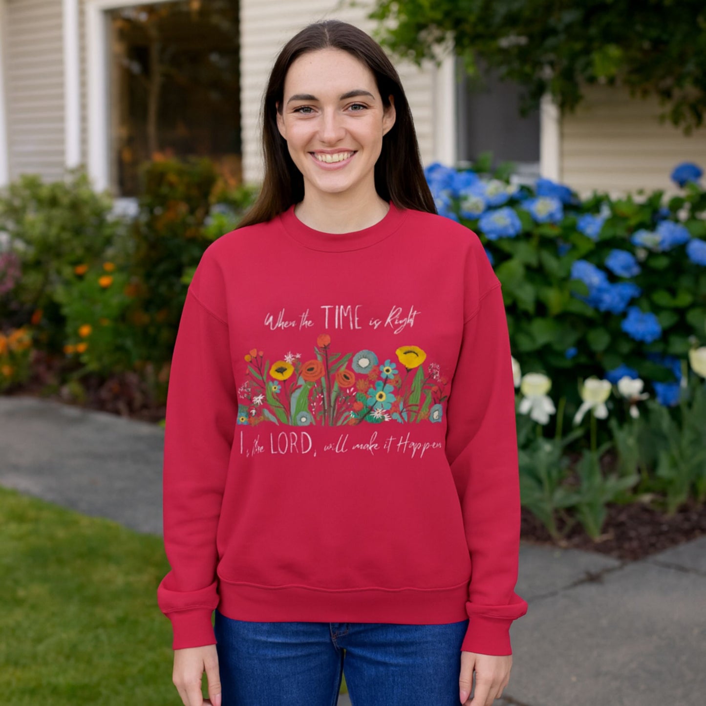 Floral Inspirational Woman Christian Sweatshirt | Cozy Spring Gift for Her