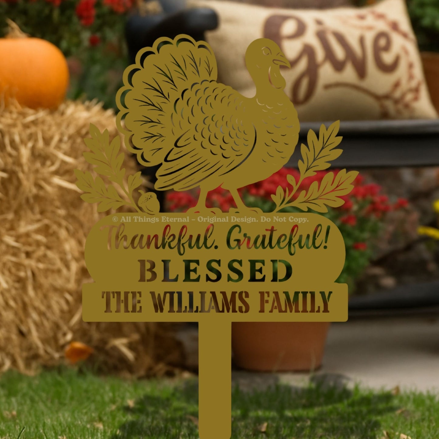 Custom Thanksgiving Garden Sign- Holiday Porch Decoration