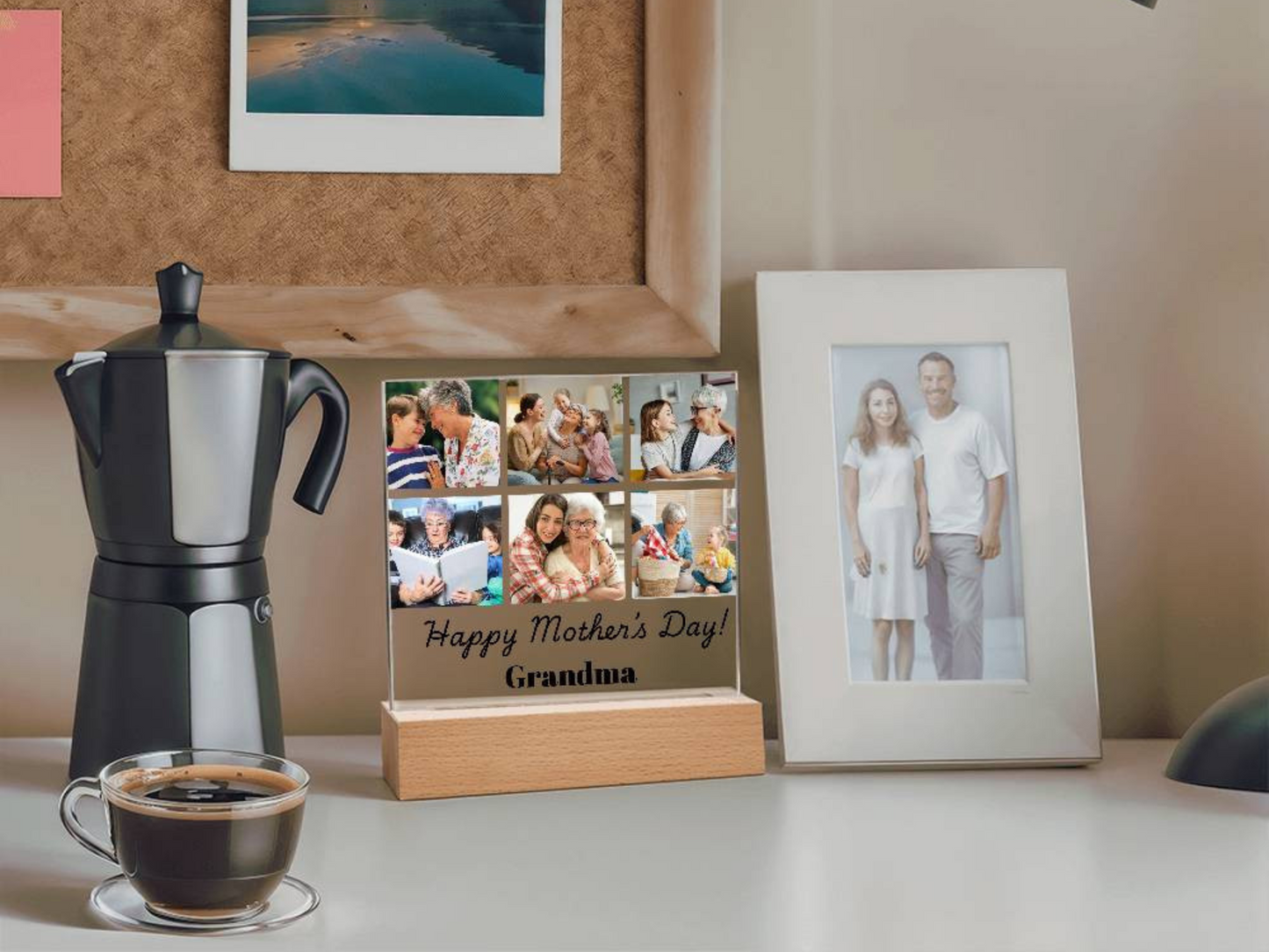 Custom Photo Collage LED Light - Personalized Gift for Grandma