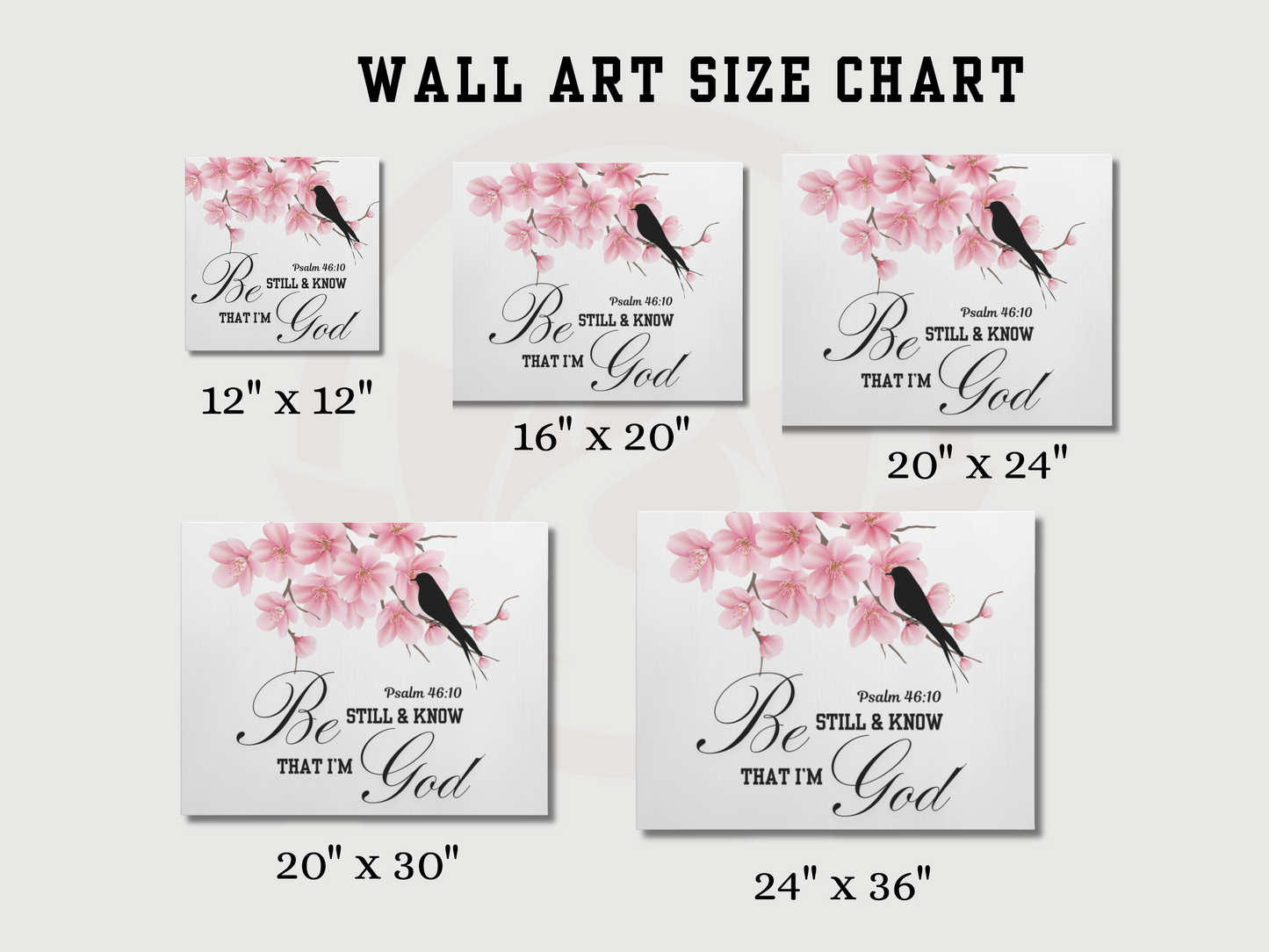 Psalm 46:10 Be Still & Know That I'm God Canvas Wall Art - Christian Decor