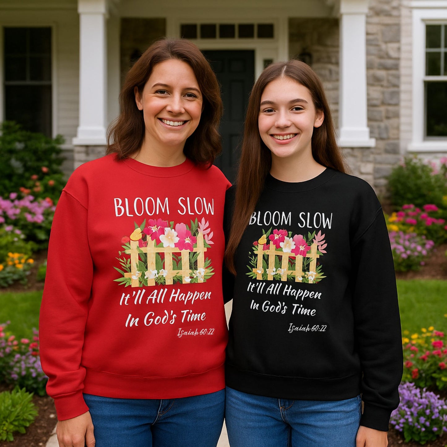 Bloom Slow Crewneck Sweatshirt | Faith & Nature Inspired Apparel
