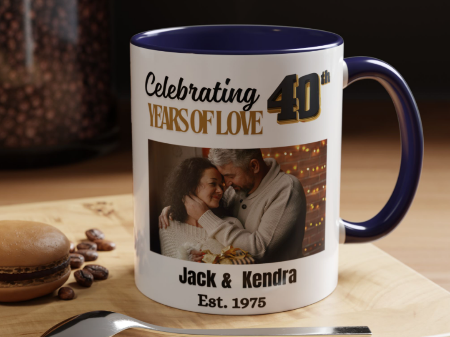Personalized 40th Wedding Anniversary Photo Coffee Mug