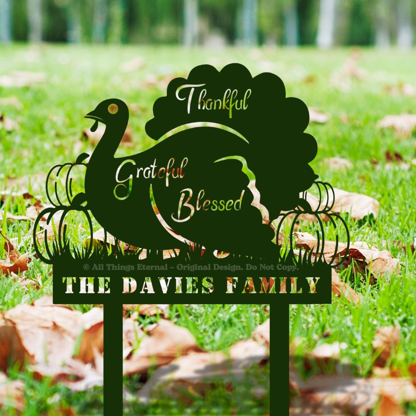 Thankful Grateful Blessed Fall Yard Decoration