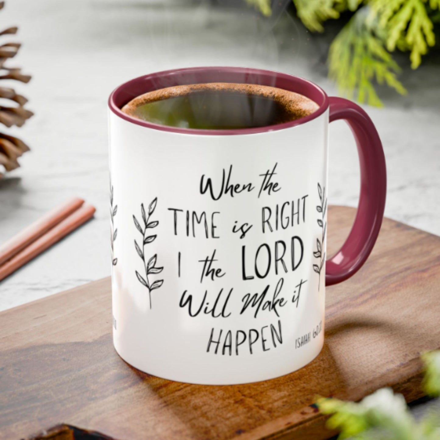 Isaiah 60:22 Two-Tone Ceramic Coffee Mug – Inspirational Christian Gift