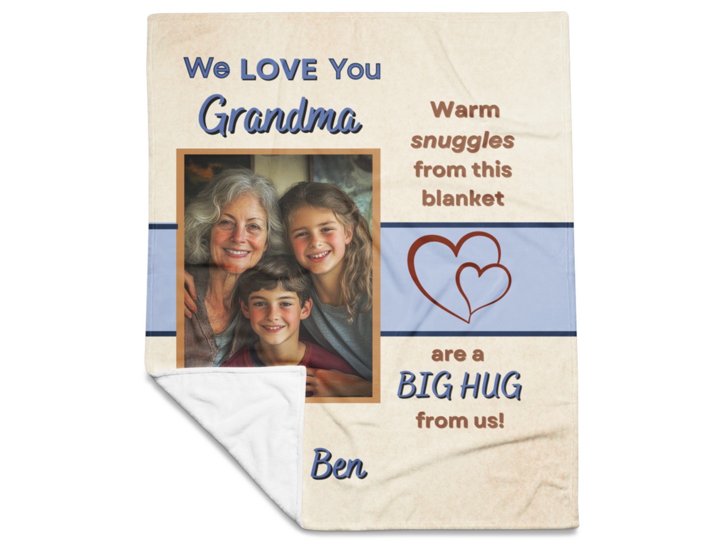 Custom Photo Blanket-Personalized Gift for Grandma