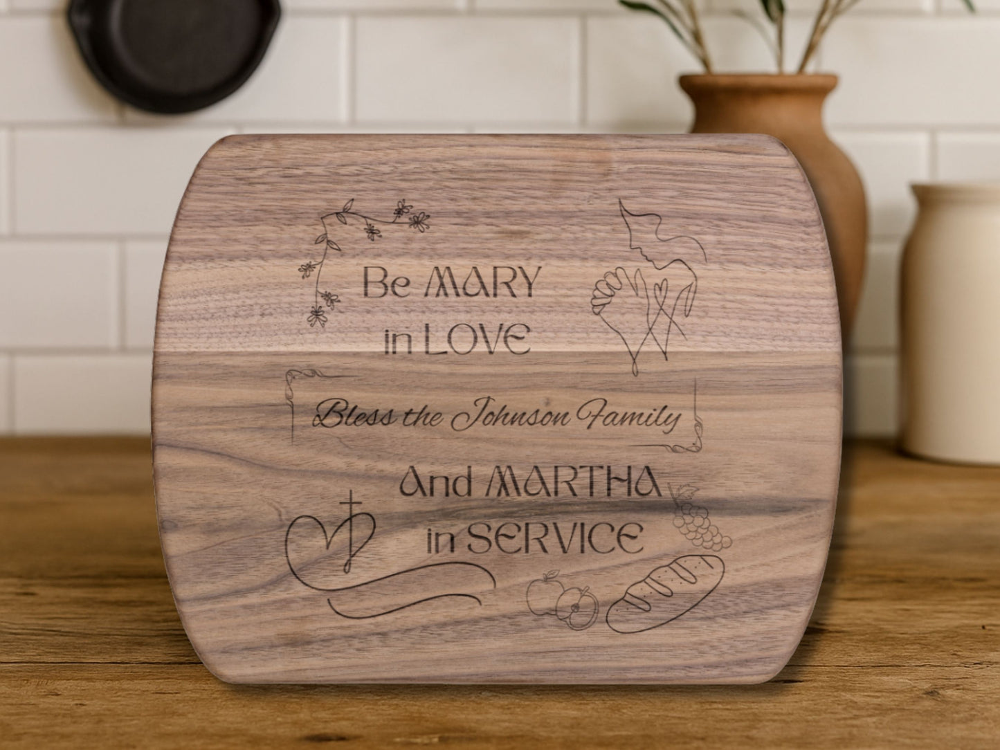Personalized Christian Cutting Board-Faith-Based Kitchen Decor Gift for Wife