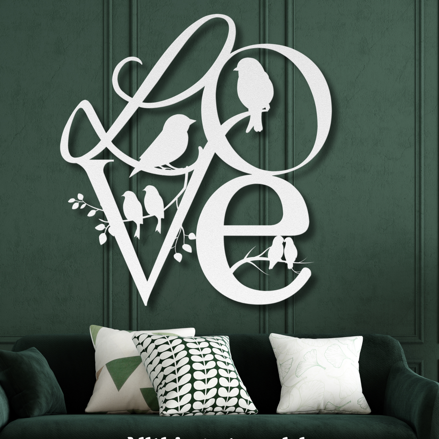 Love Birds Metal Wall Art - Romantic Valentine's Day Gift for Couples