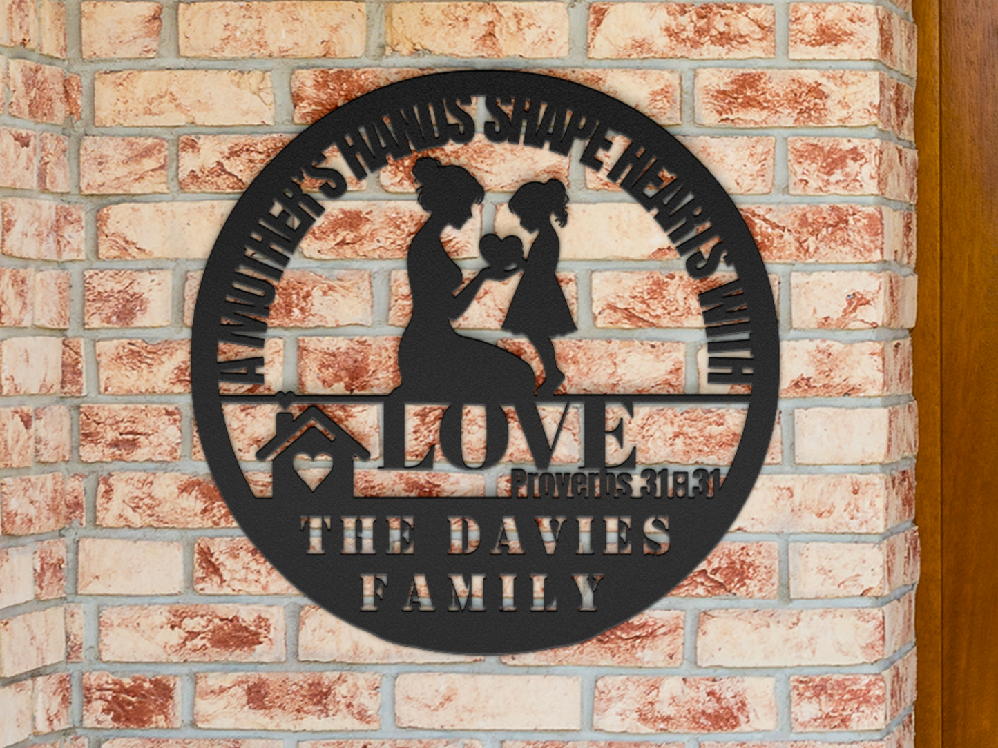 Mother’s Hands Shape Hearts Metal Wall Art - Christian Mom Gift Decor