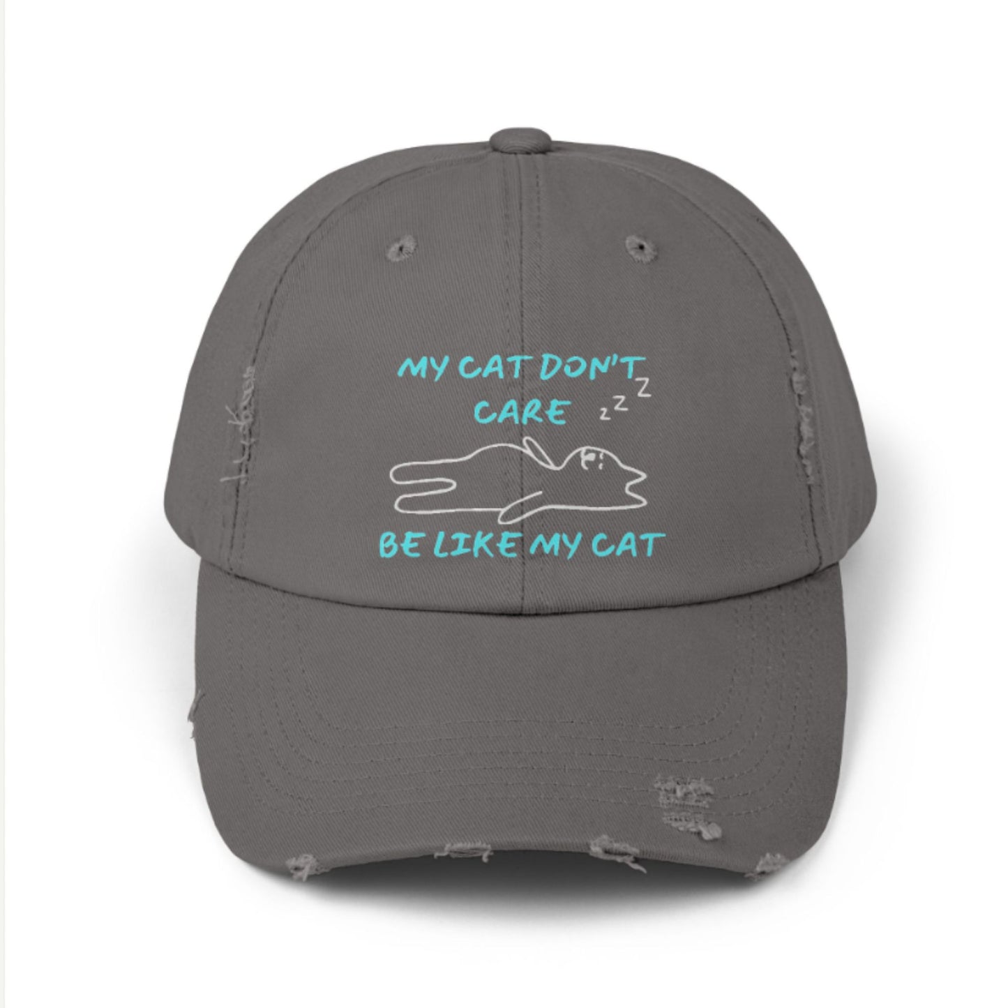 Distressed Unisex Baseball Cap- Cat Lovers Gifts