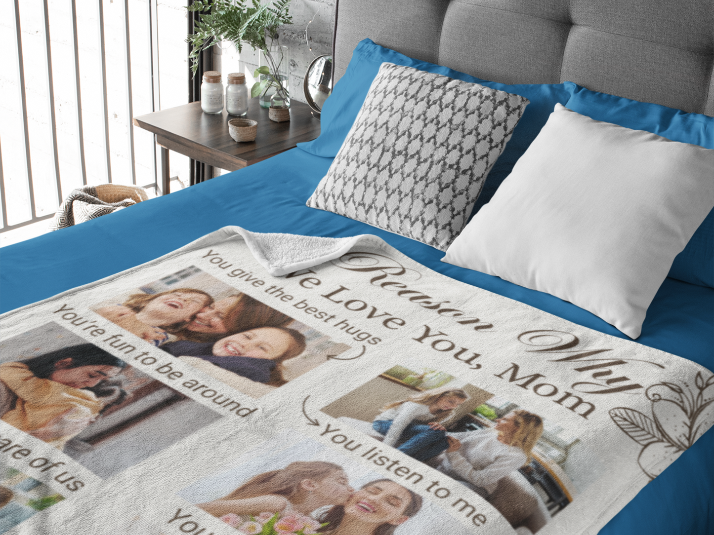 Custom Mom Photo Blanket - Personalized Gift for Mom
