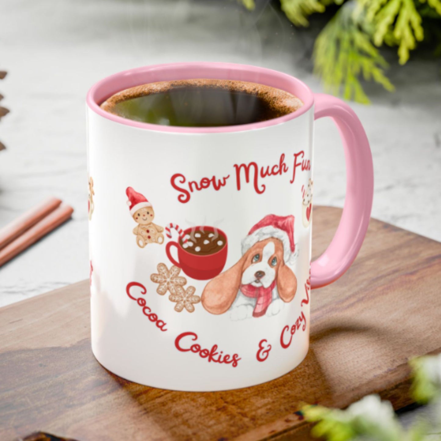 Snow Much Fun Holiday Mug | Festive Two-Tone Christmas Coffee Cup