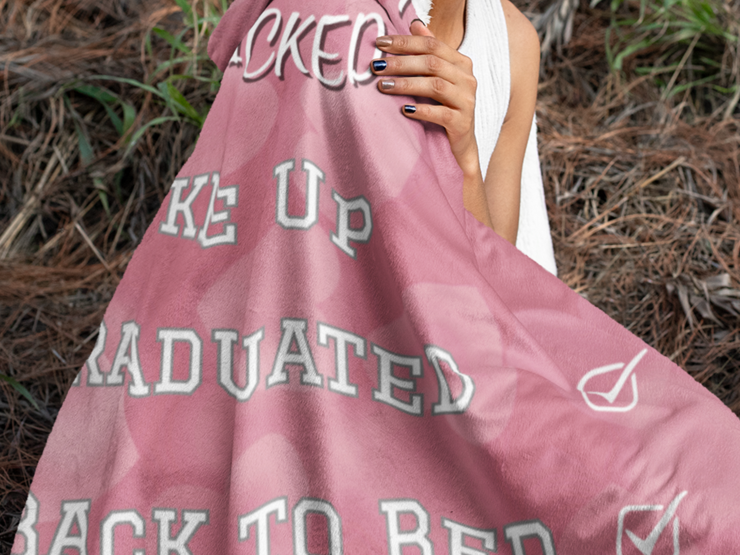 Funny Graduation Hooded Fleece Blanket - Goals Kicked 2025