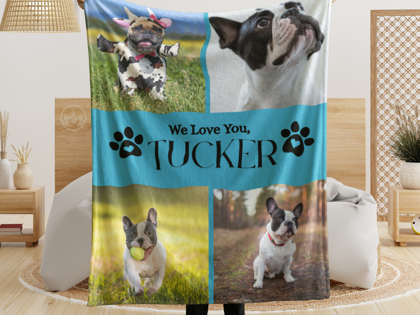Custom Pet Blanket with Name & Photo – Perfect Dog Lover Gift