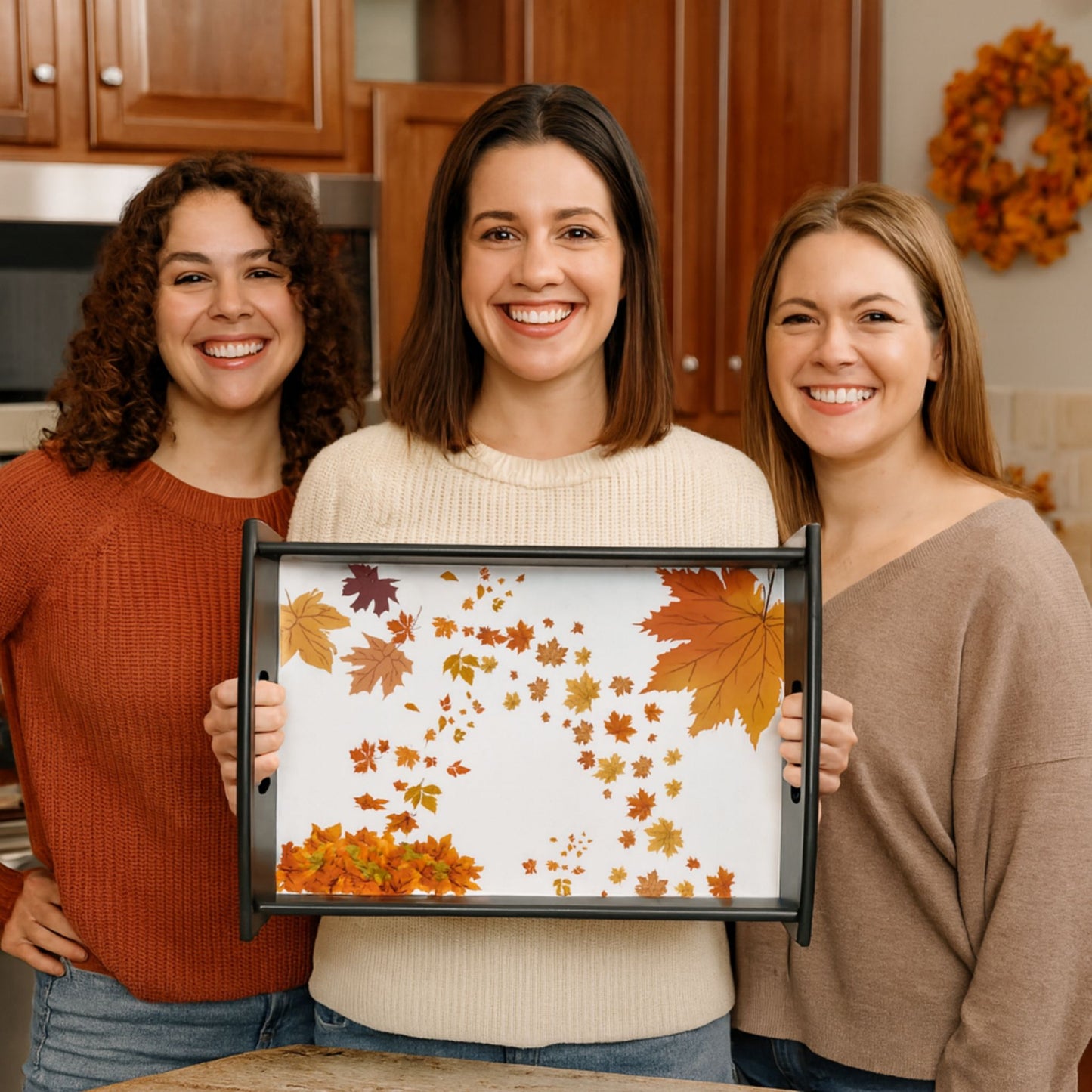 Autumn-Themed Serving Tray – Fall Decor, Thanksgiving Platter, Holiday Gift