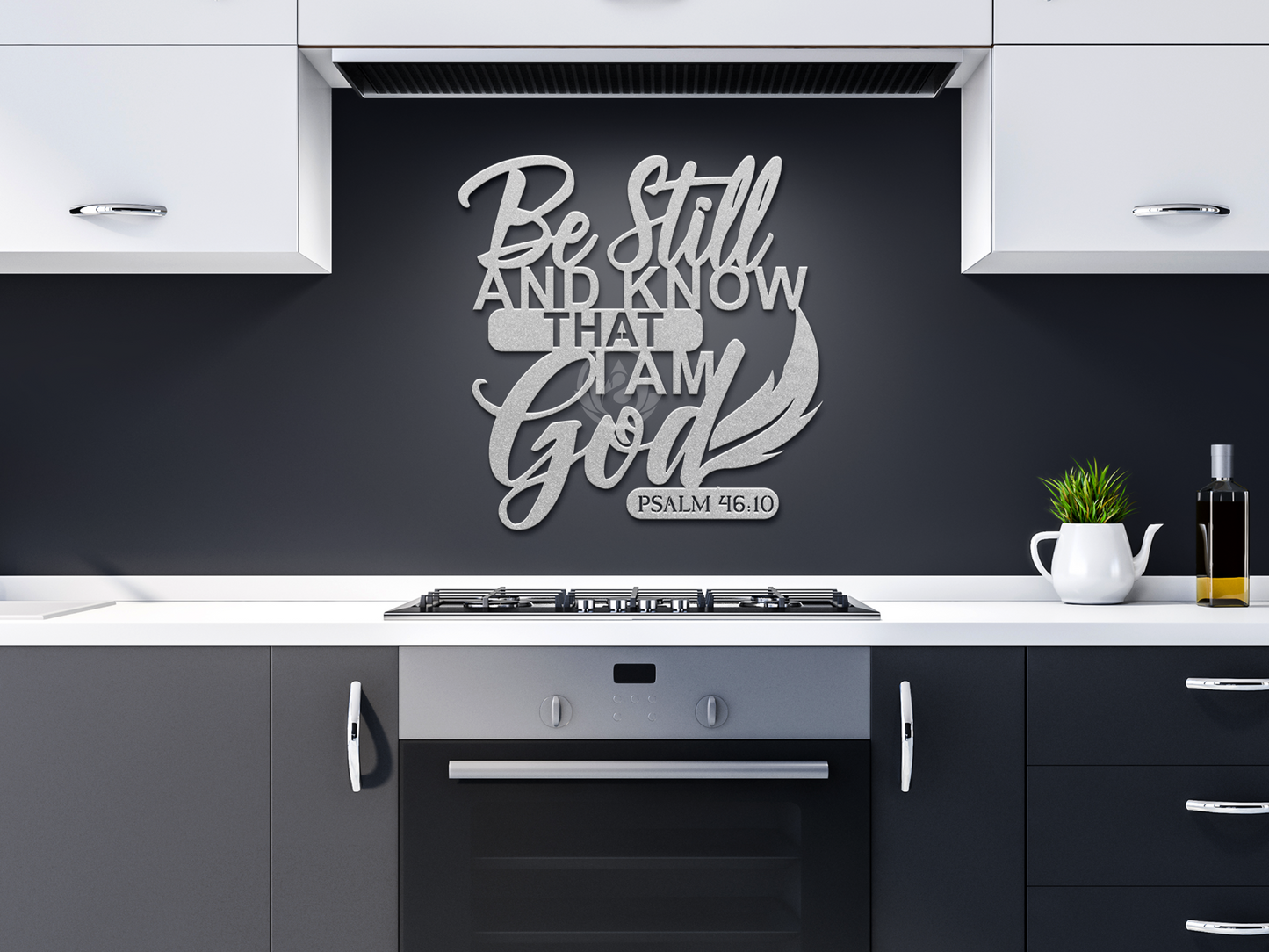 Be Still & Know Metal Wall Art - Psalm 46:10 Christian Decor Sign