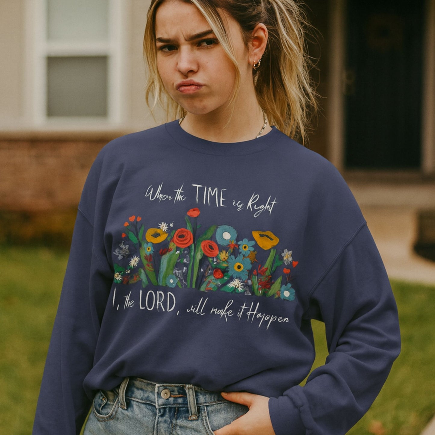 Floral Christian Comfort Colors Sweatshirt | Inspirational Religious Pullover