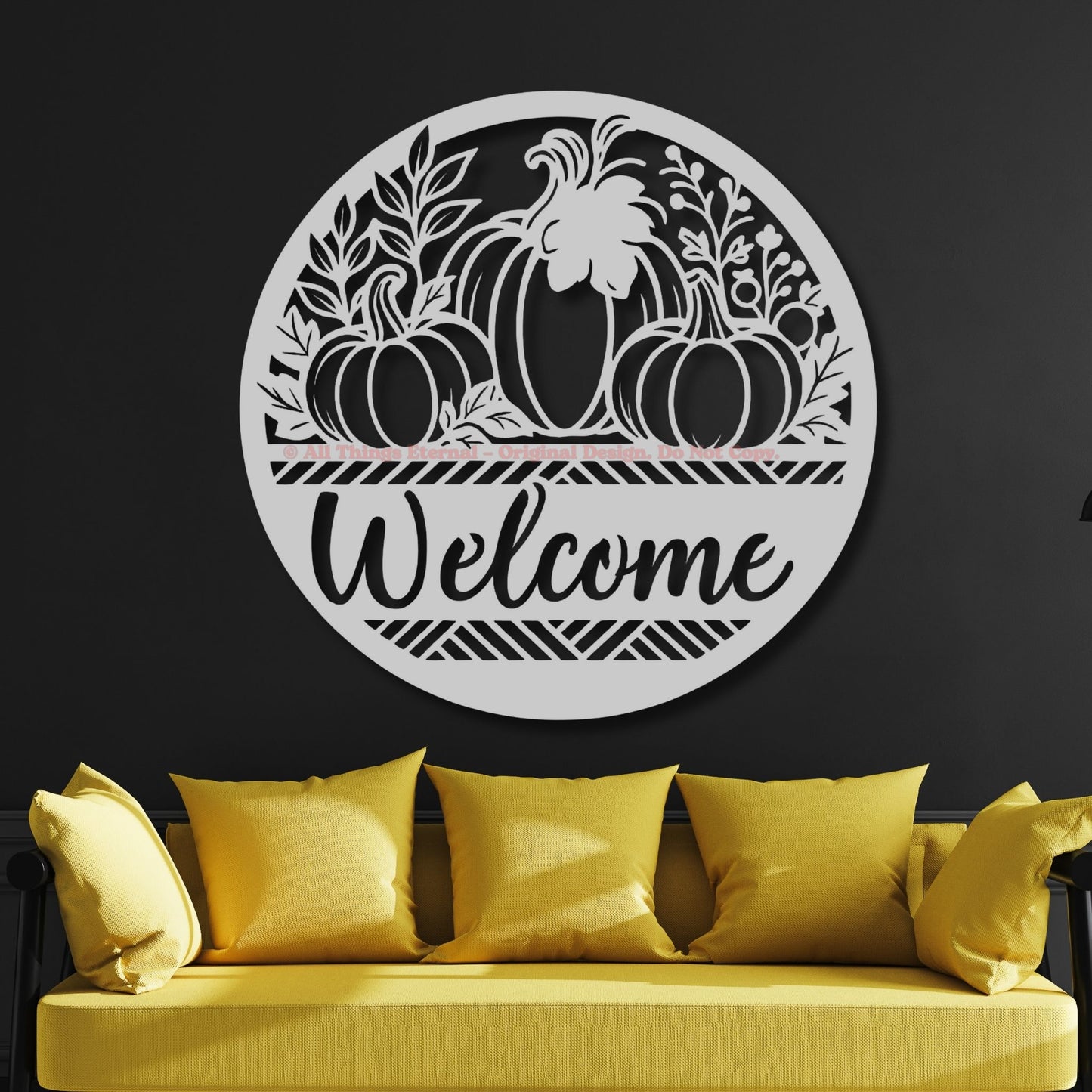 Personalized Pumpkin Welcome Metal Sign