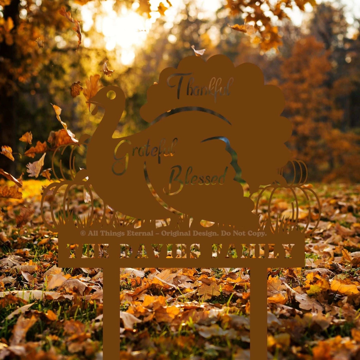 Thankful Grateful Blessed Fall Yard Decoration