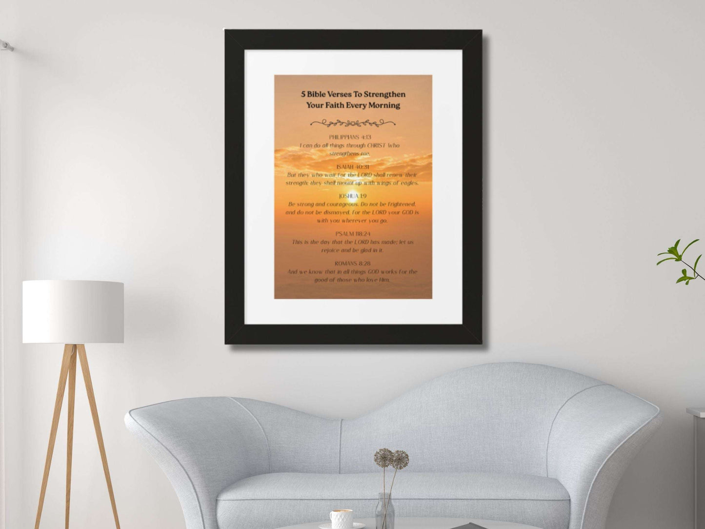 Christian Wall Art with Frame Included- Scripture Home Decor