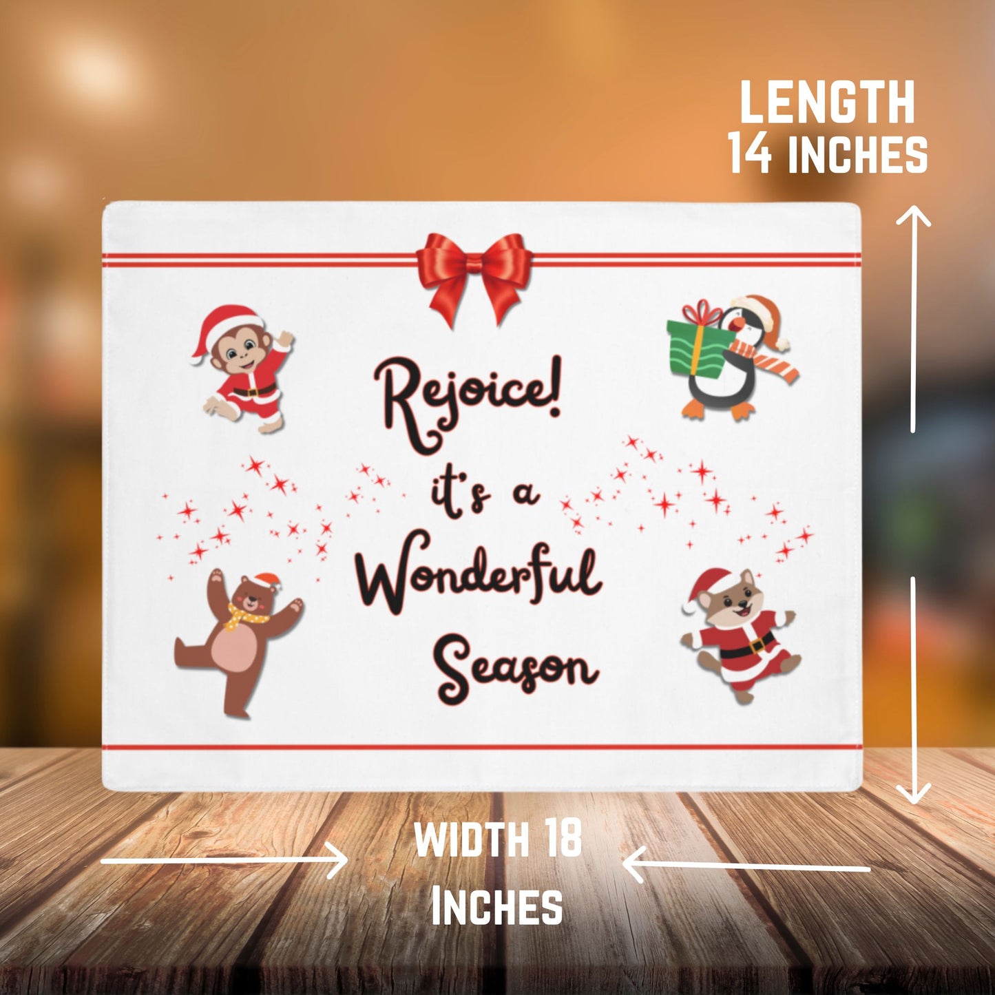 Rejoice Wonderful Season Christmas Placemat – Festive Holiday Decor