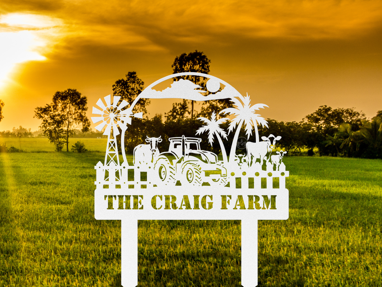 Personalized Farmhouse Metal Sign - Rustic Charm for Your Home