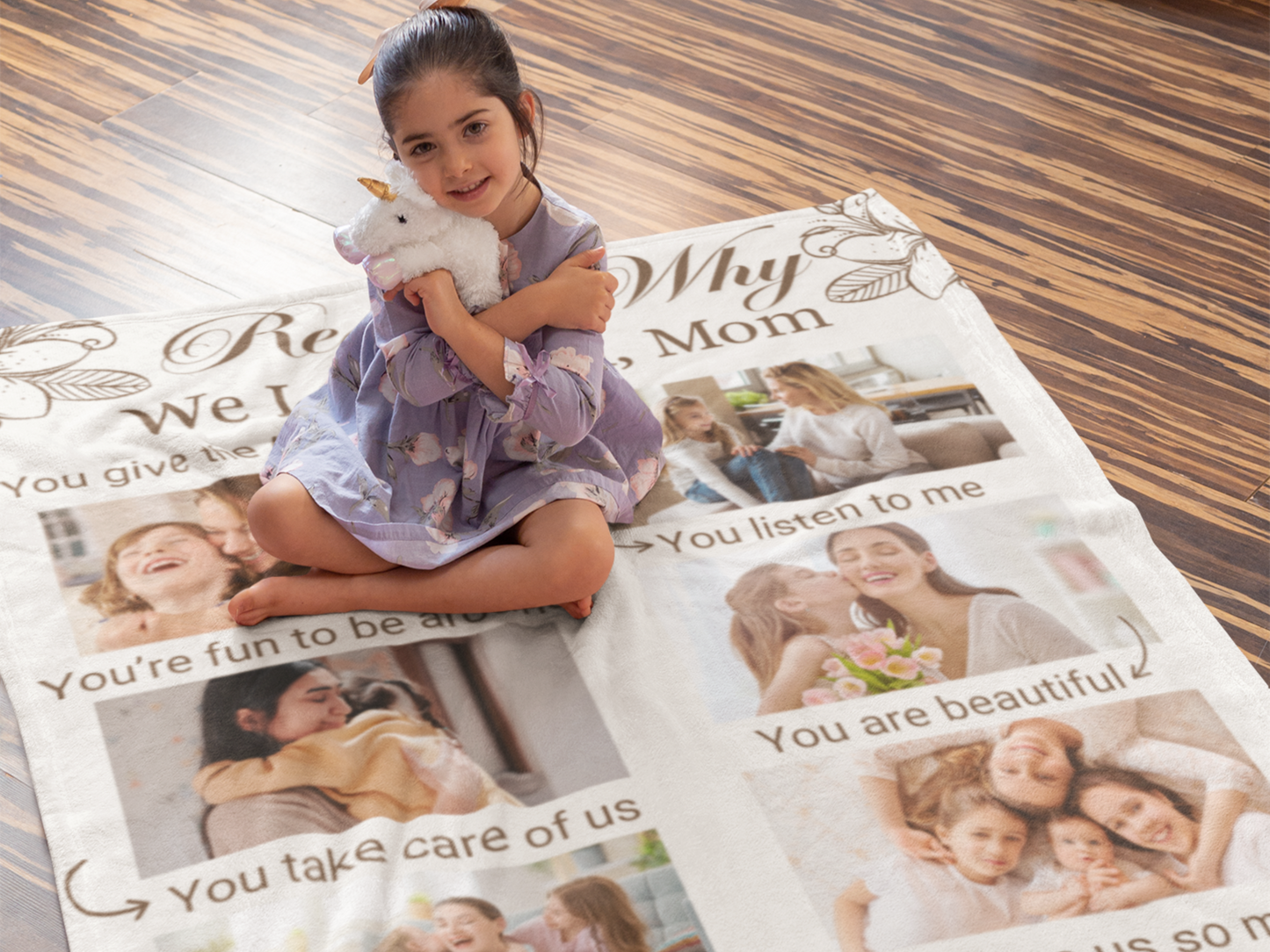 Custom Mom Photo Blanket - Personalized Gift for Mom