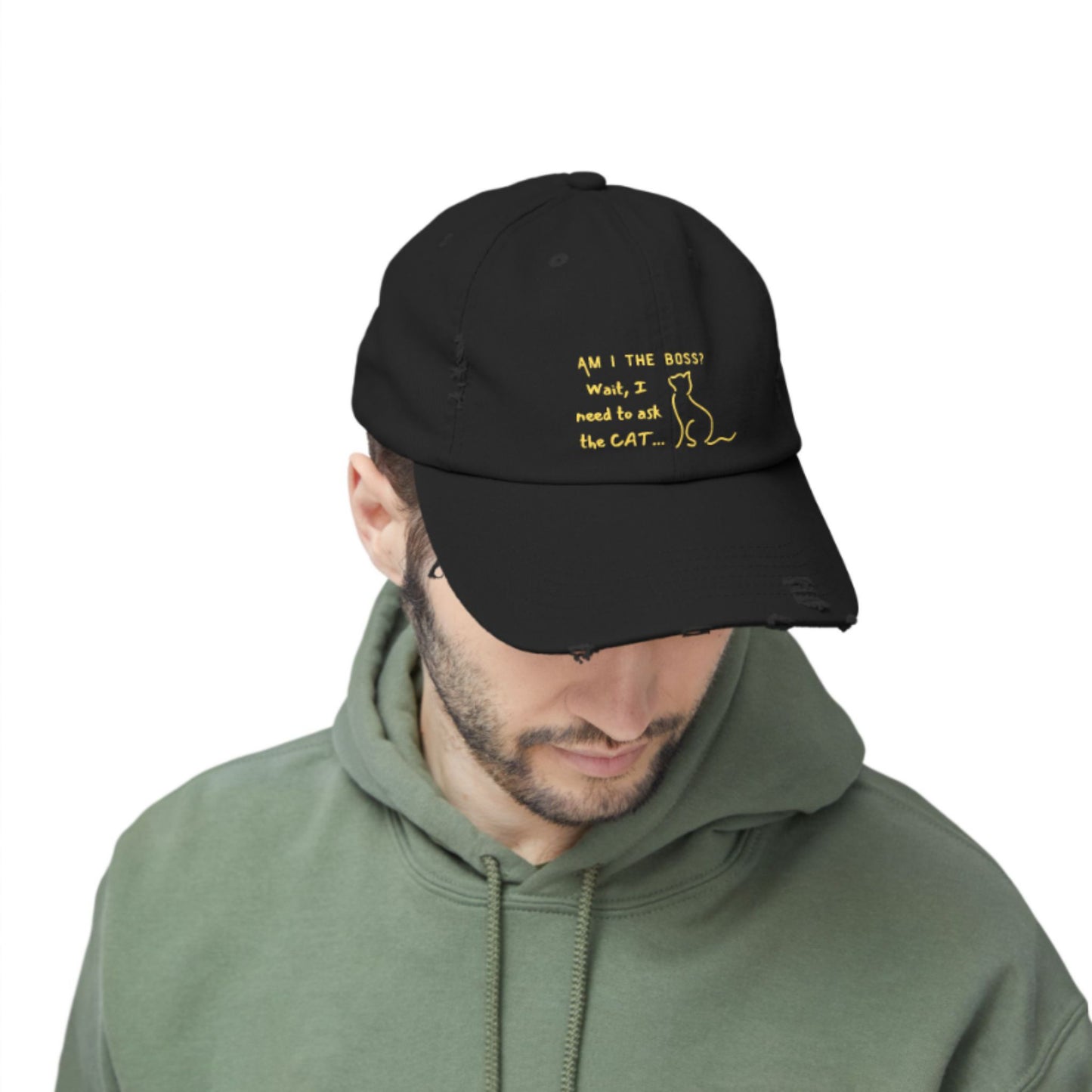 Funny Cat Lover Distressed Baseball Cap