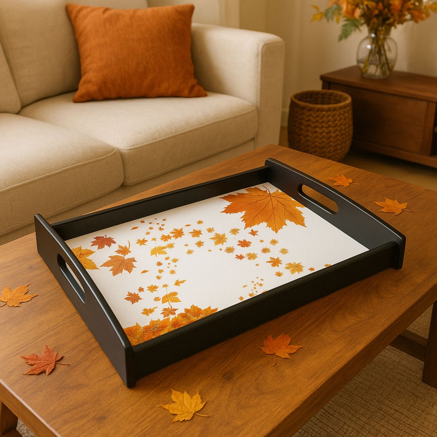 Autumn-Themed Serving Tray – Fall Decor, Thanksgiving Platter, Holiday Gift