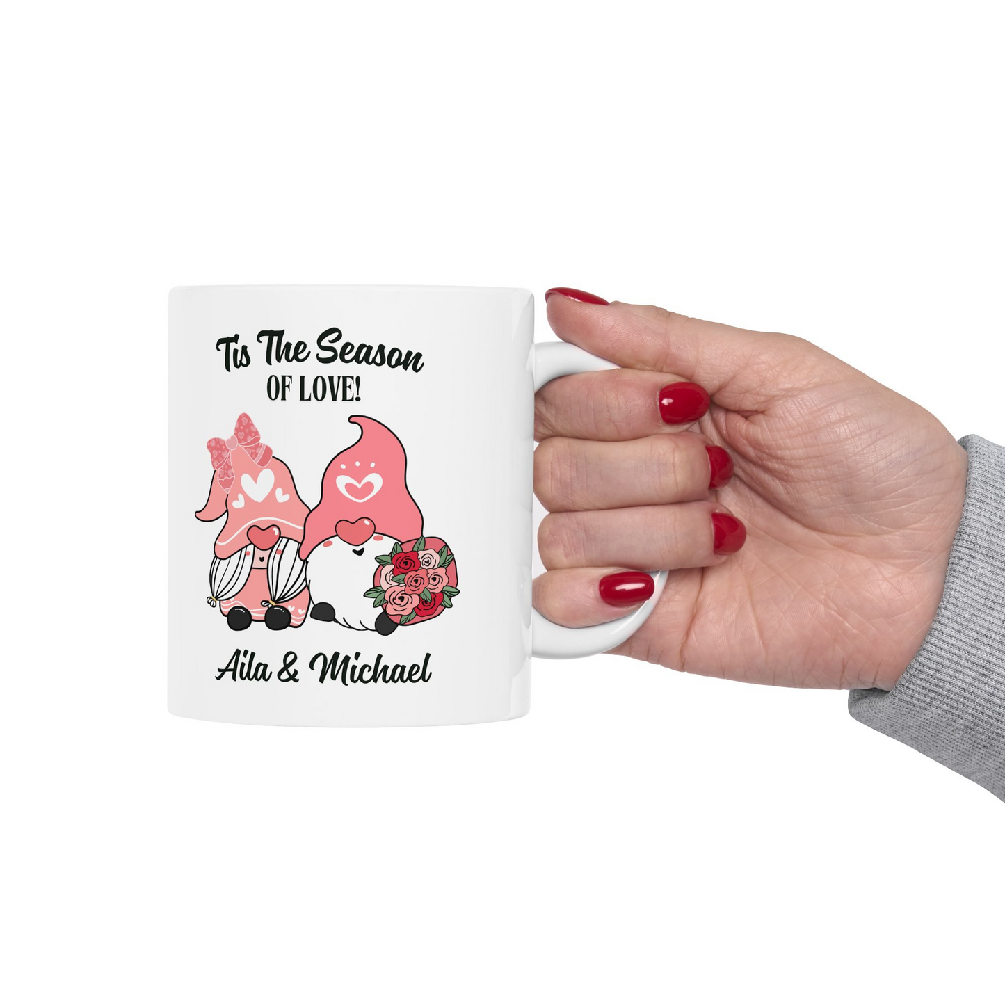 Personalized Gnome Couple Mug 11oz – Cute Custom Coffee Cup Gift