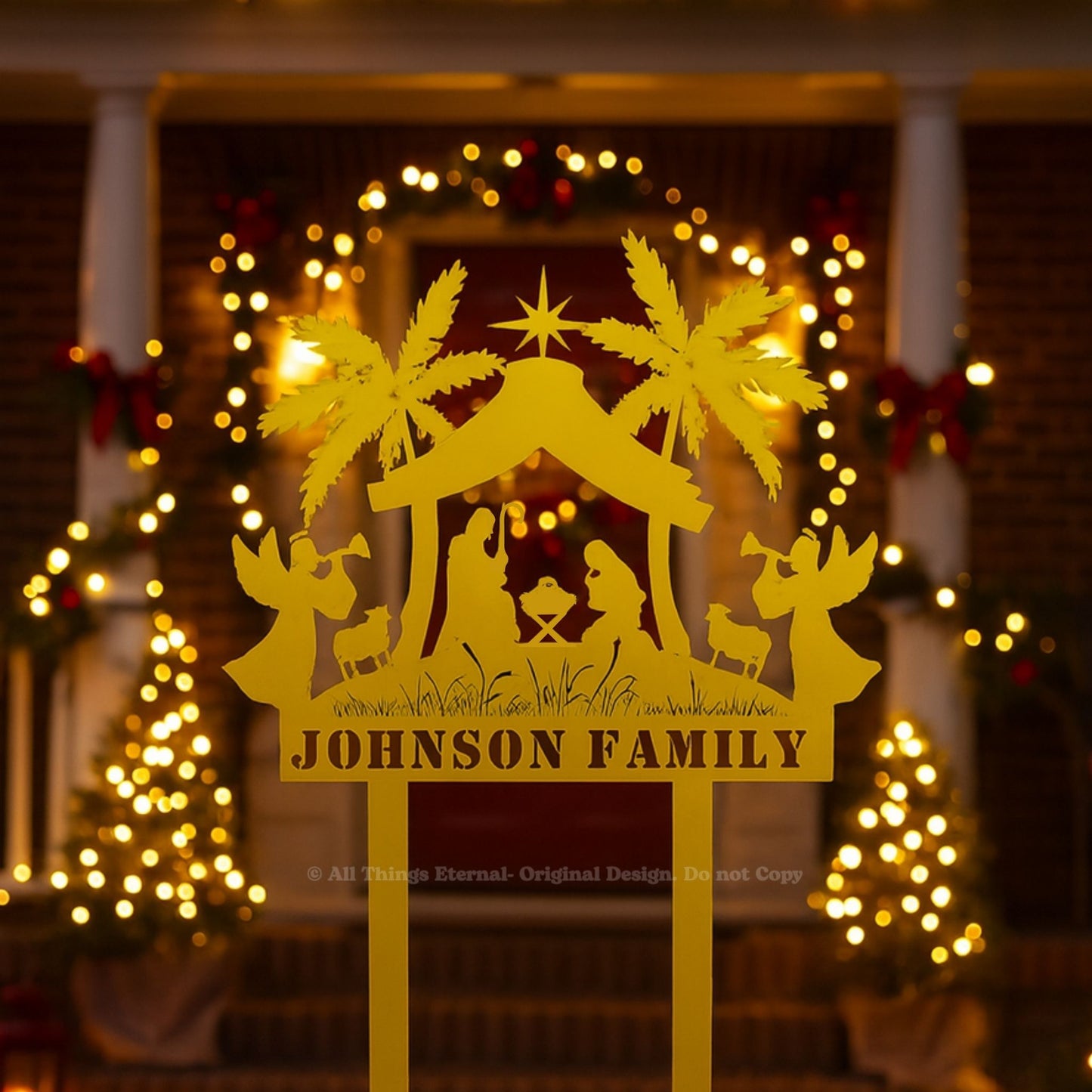 Personalized Nativity Metal Yard Sign | Custom Christmas Decor